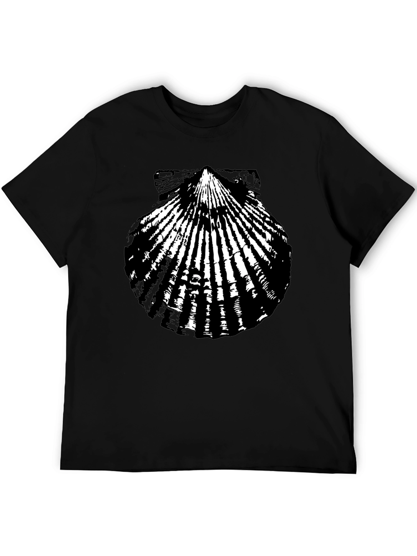 Scallop Shell Graphic T-Shirt - Black Cotton Tee