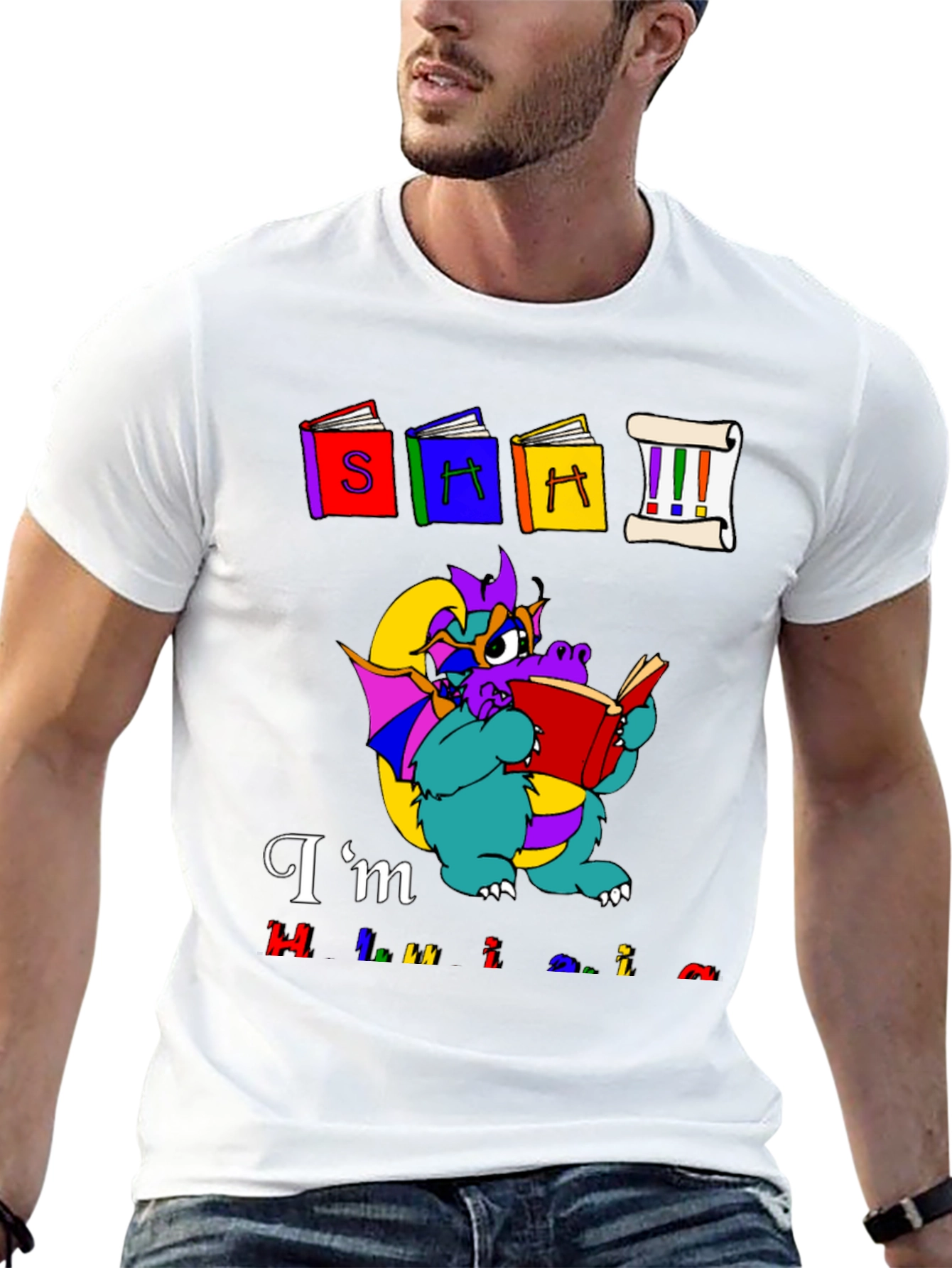 Book Dragon Graphic Tee - Im Hilarious T-Shirt