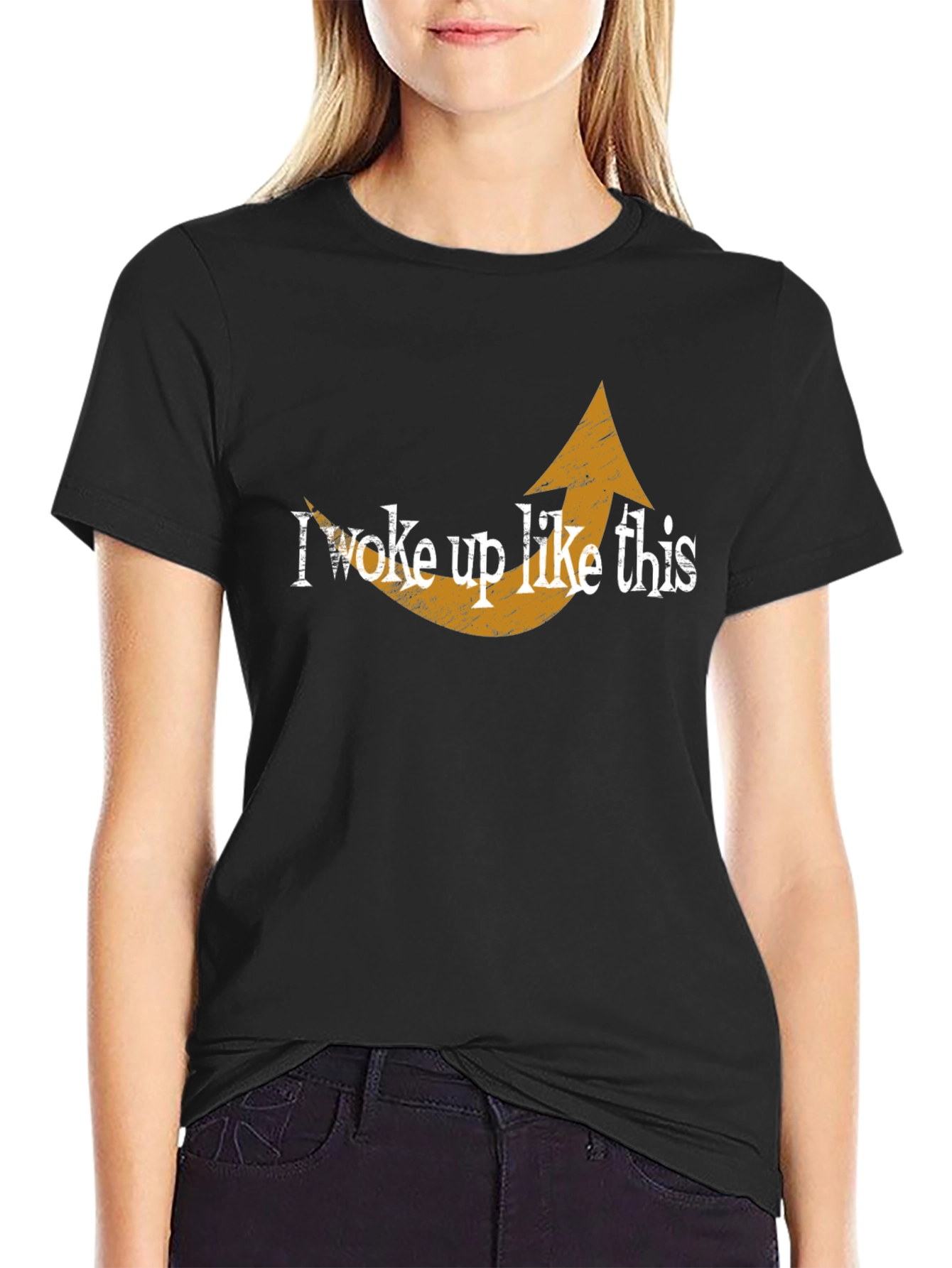 I Woke Up Like This Graphic Tee - Black