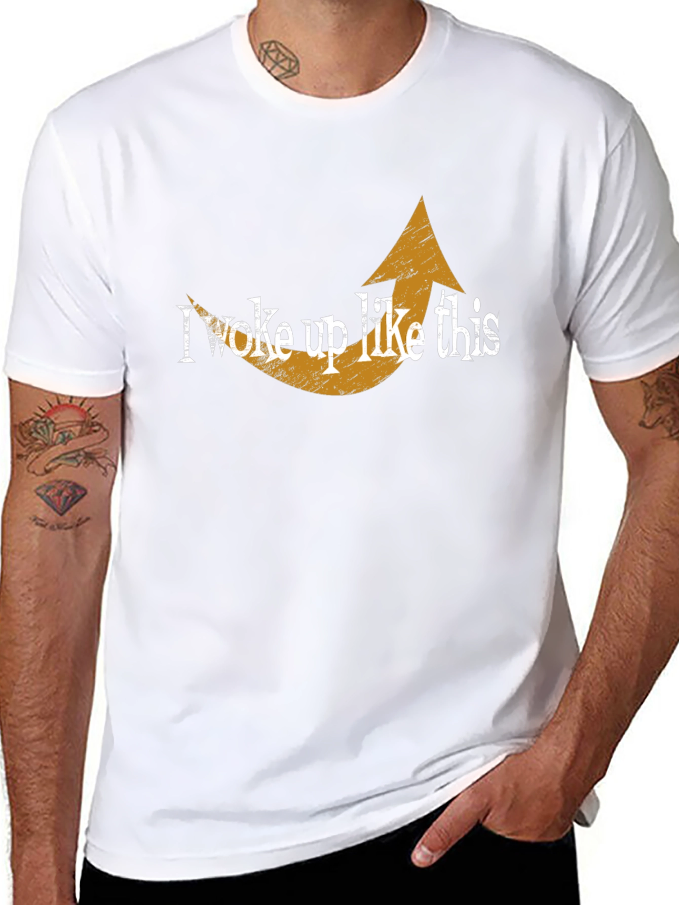 I Woke Up Like This Graphic Tee - Black
