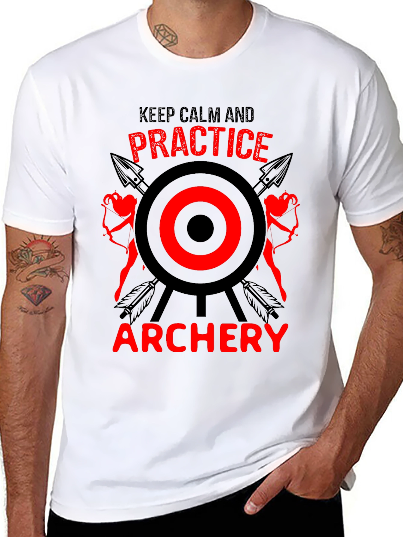 Archery Practice T-Shirt - Keep Calm and Aim On!