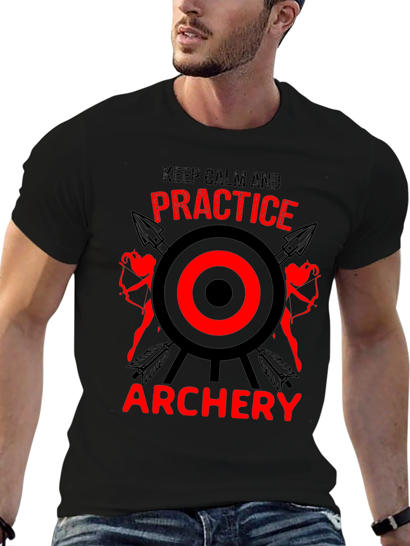 Archery Practice T-Shirt - Keep Calm and Aim On!