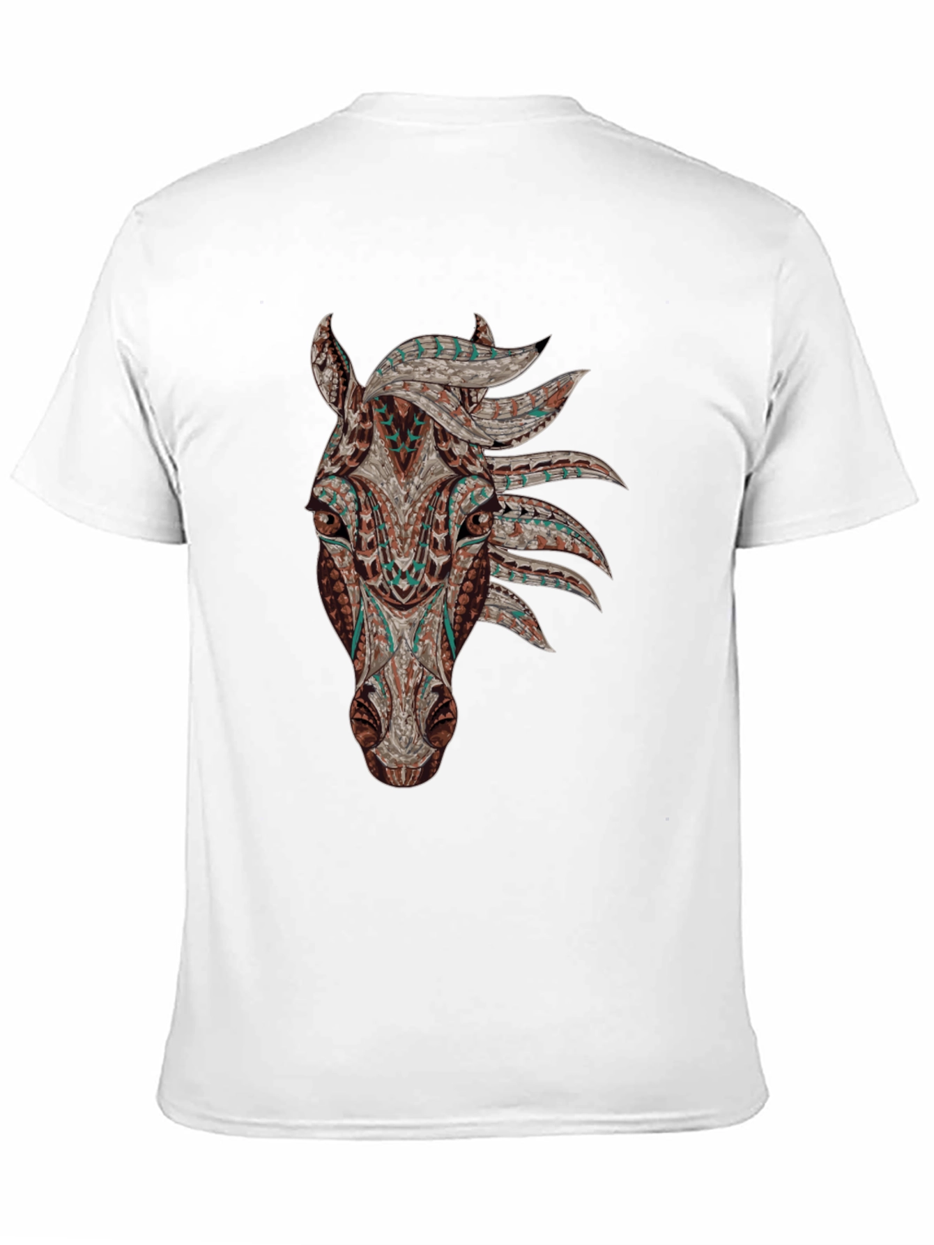 Horse Head Graphic Tee - Black Cotton Shirt