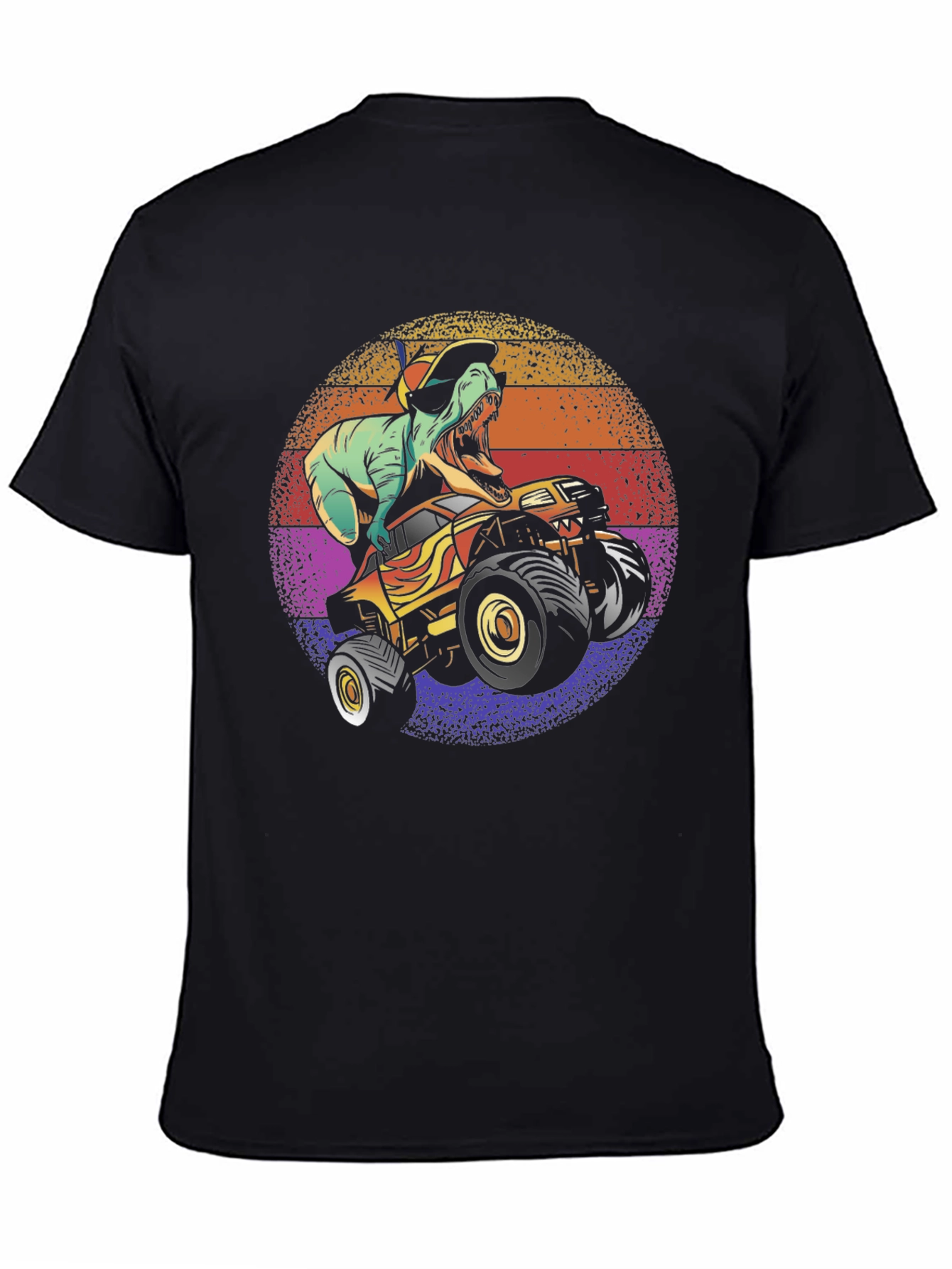 Dino Monster Truck Graphic Tee - Black