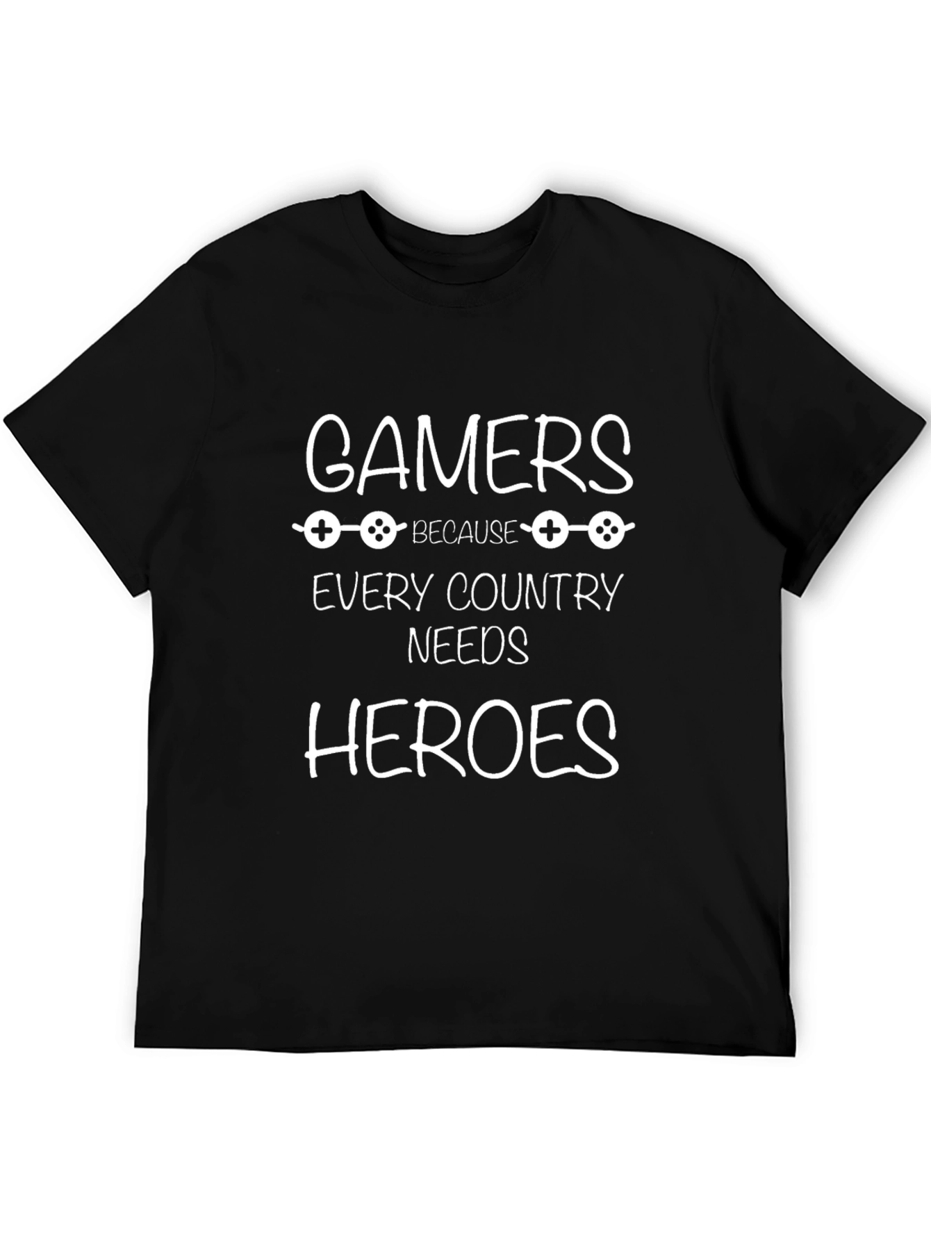 Gamers Heroes Graphic Black T-Shirt