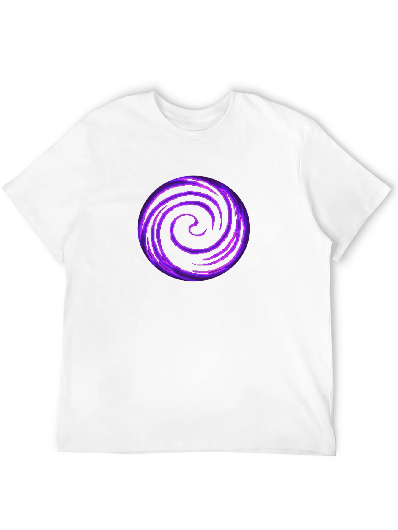 Black T-Shirt with Purple Galaxy Swirl Design