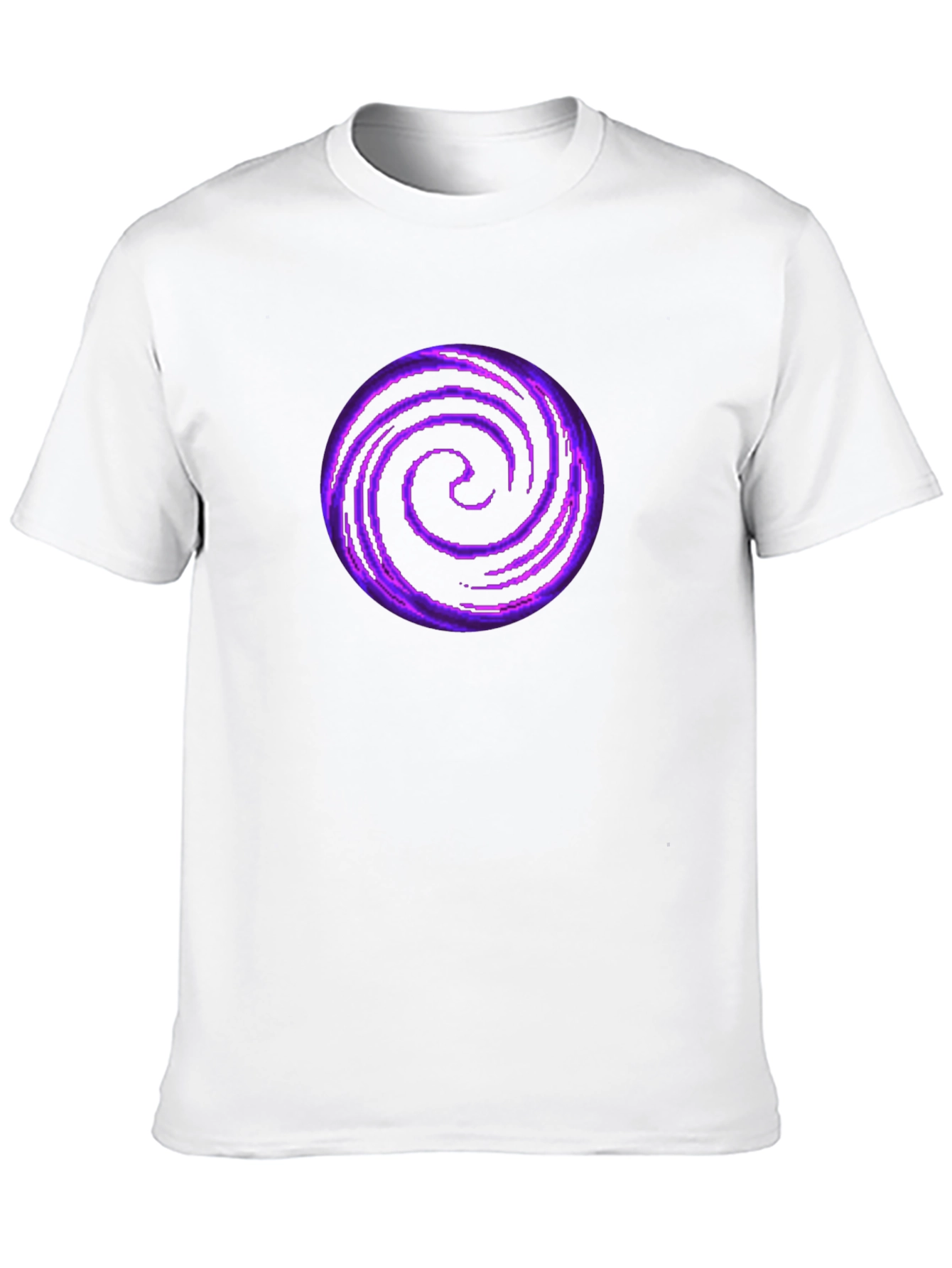 Black T-Shirt with Purple Galaxy Swirl Design