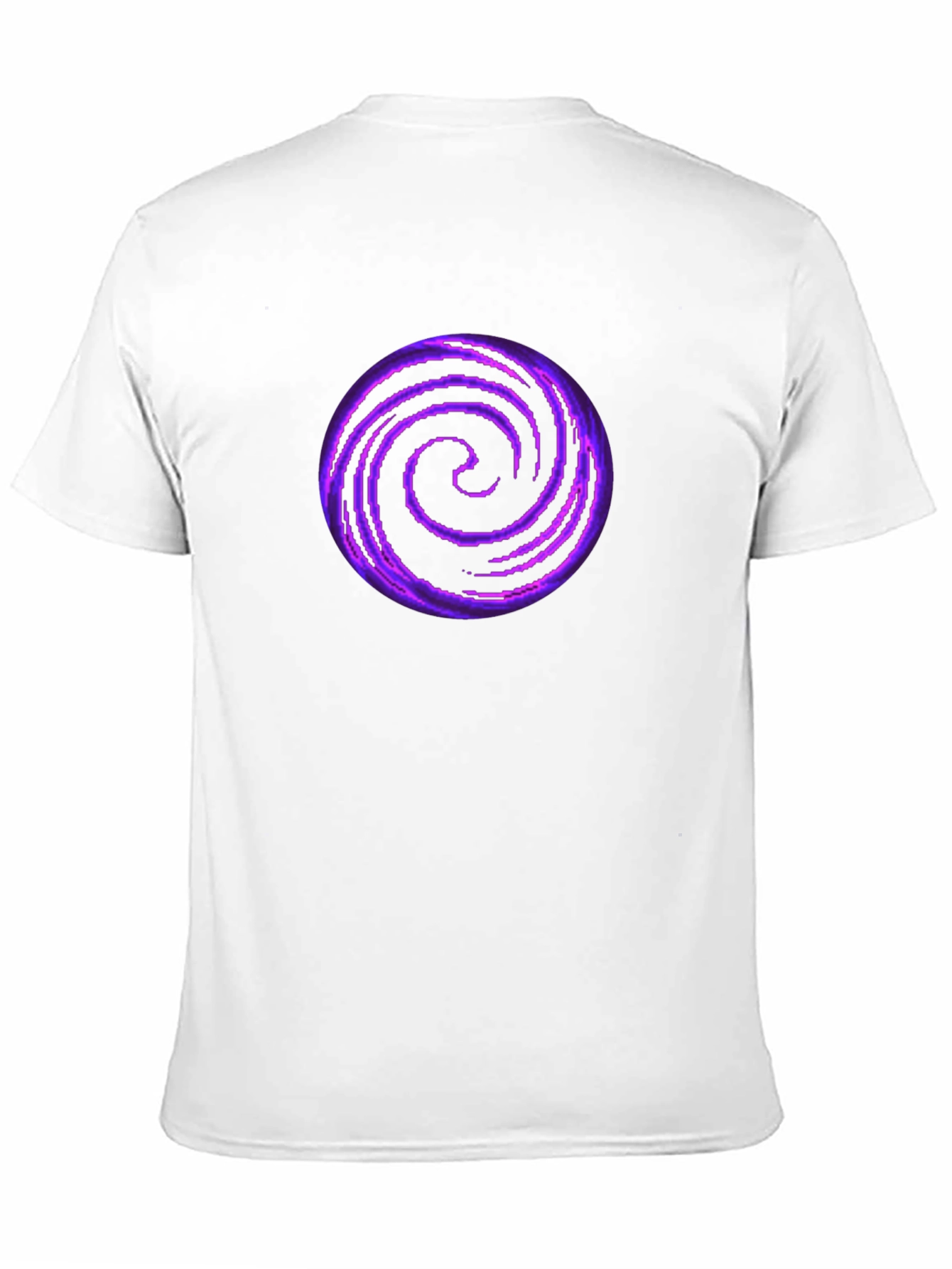 Black T-Shirt with Purple Galaxy Swirl Design