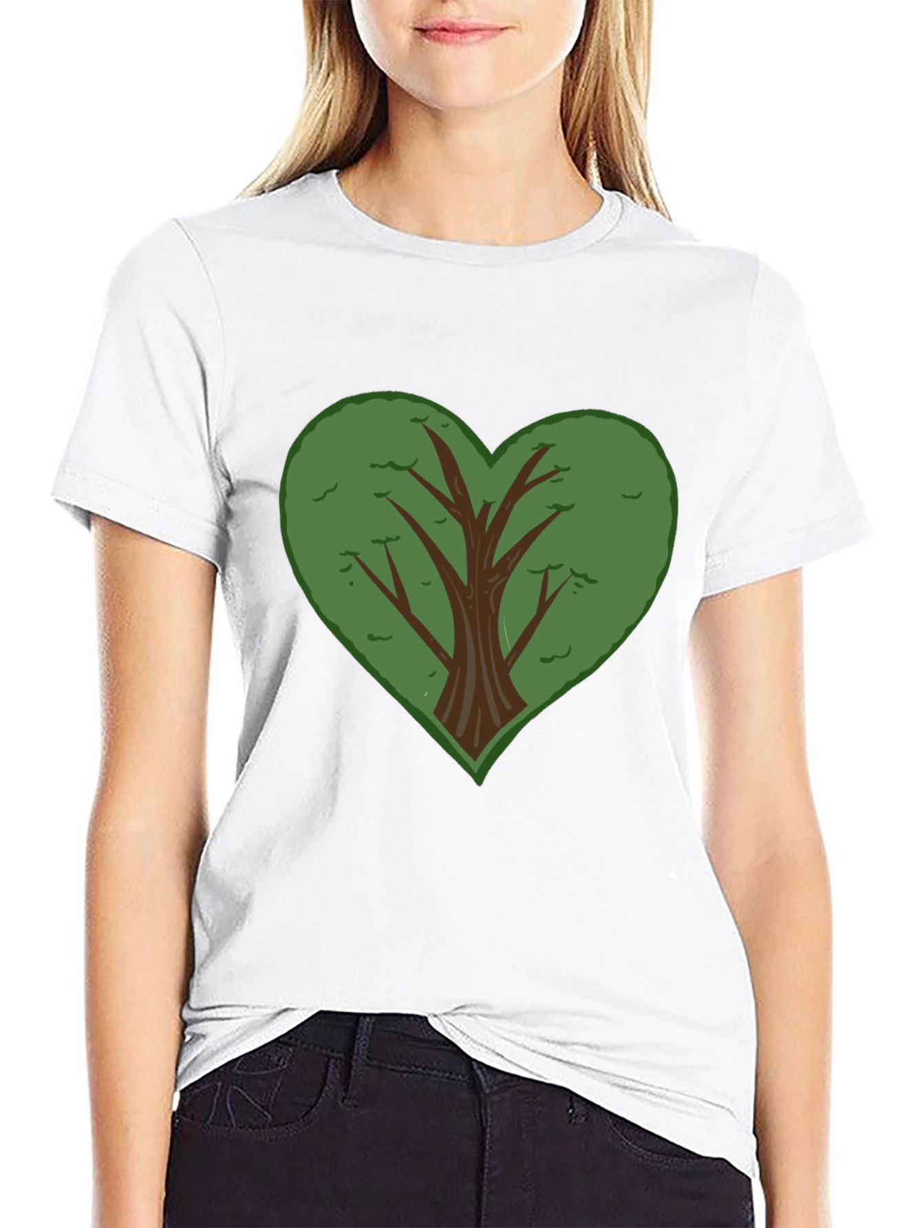 Heart Tree Graphic Black T-Shirt