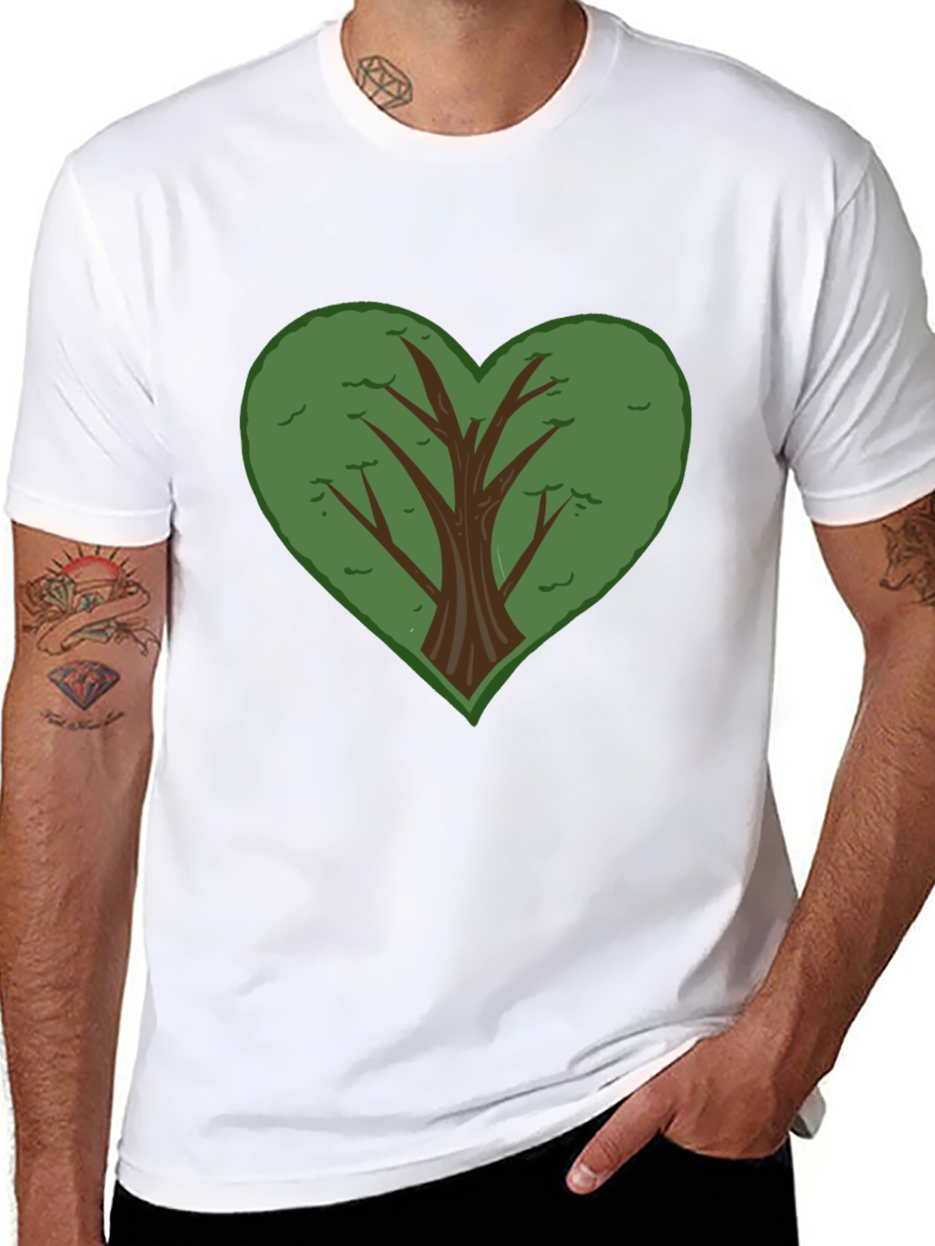 Heart Tree Graphic Black T-Shirt
