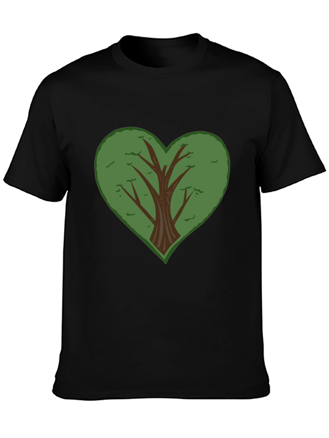 Heart Tree Graphic Black T-Shirt