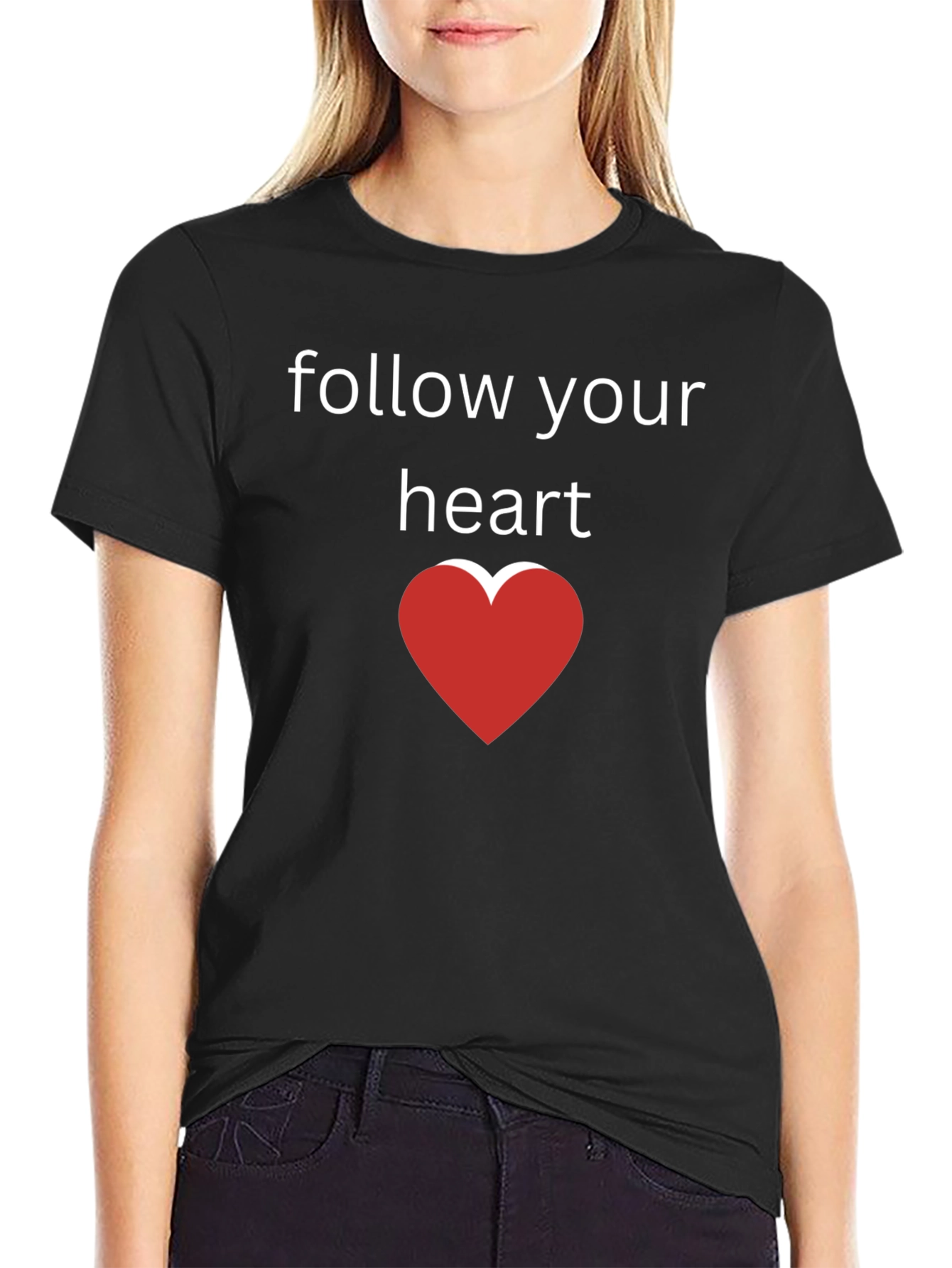 Follow Your Heart Graphic Tee - Black