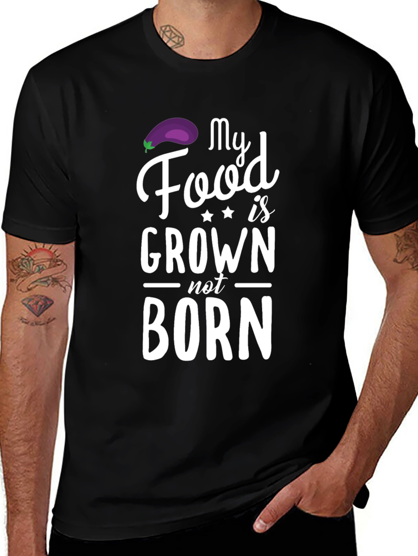 My Food is Grown Not Born Vegan T-Shirt