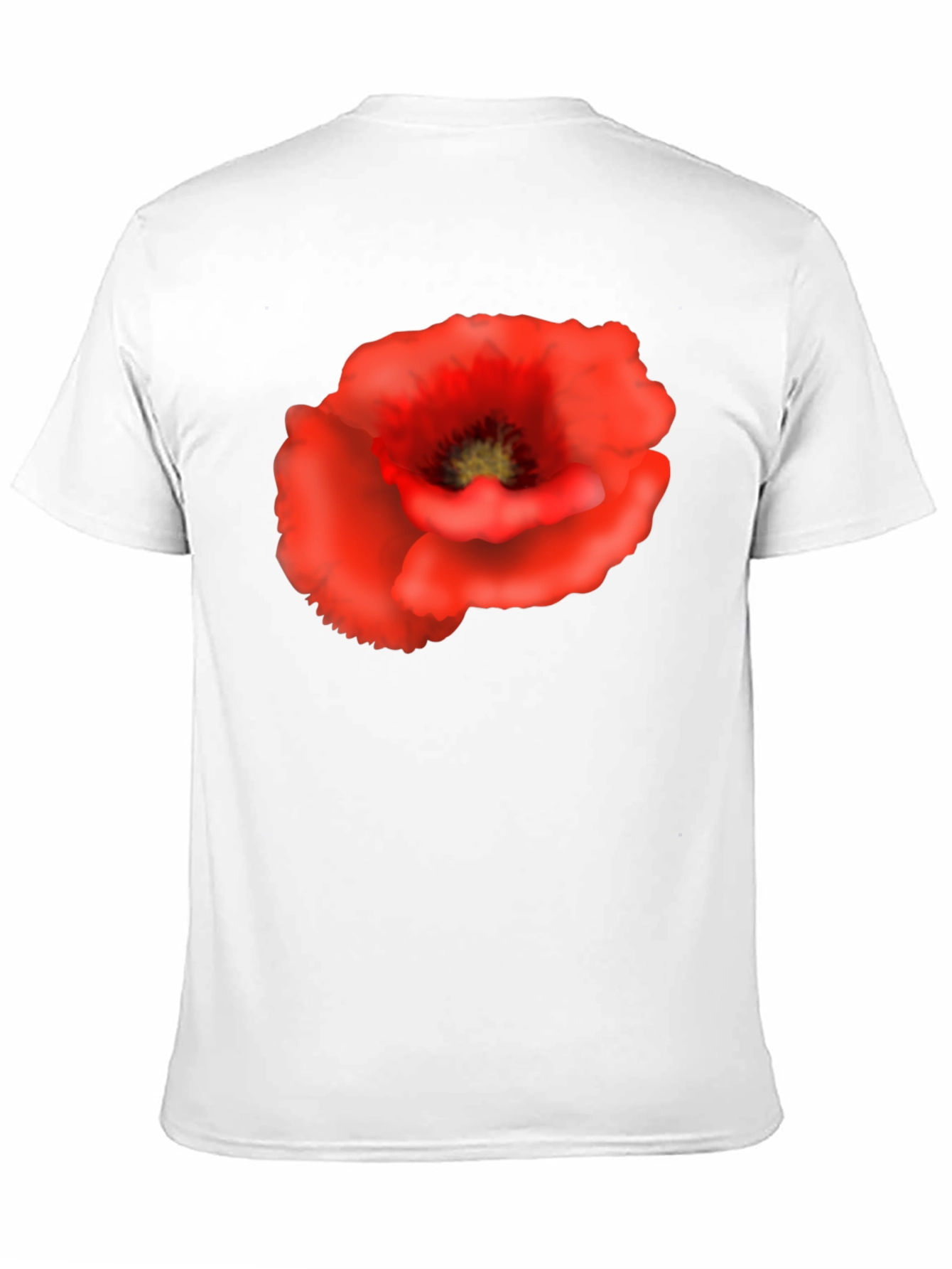 Poppy Flower Black T-Shirt - Floral Graphic Tee