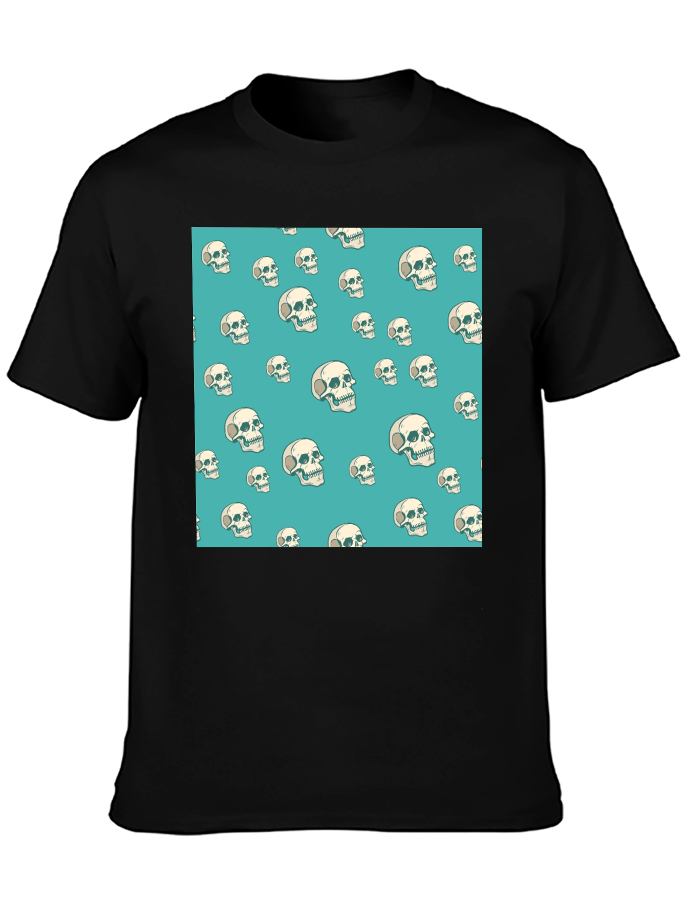 Skull Pattern Black T-Shirt