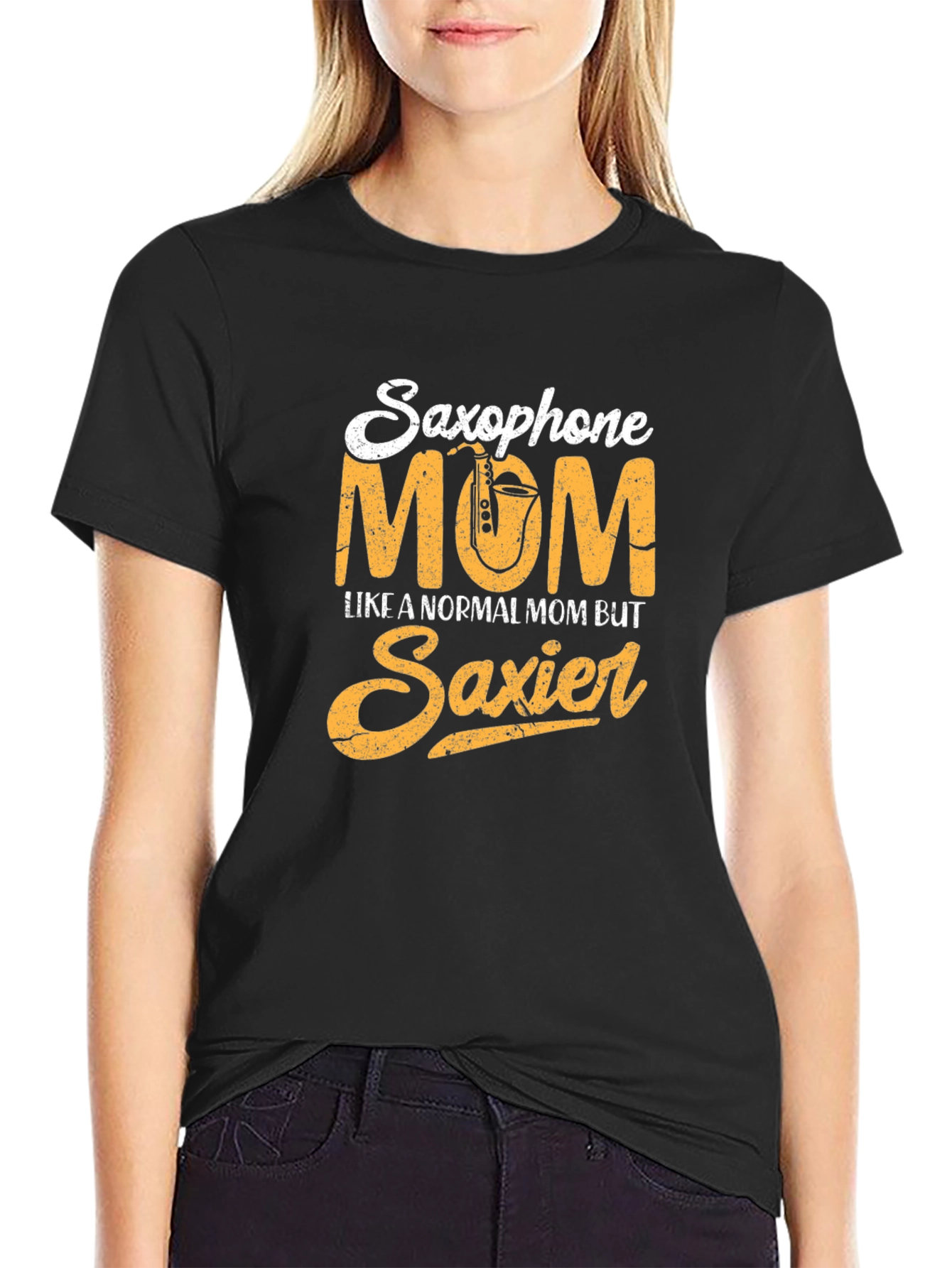 Saxophone Mom Graphic Tee - Musician Mother T-Shirt