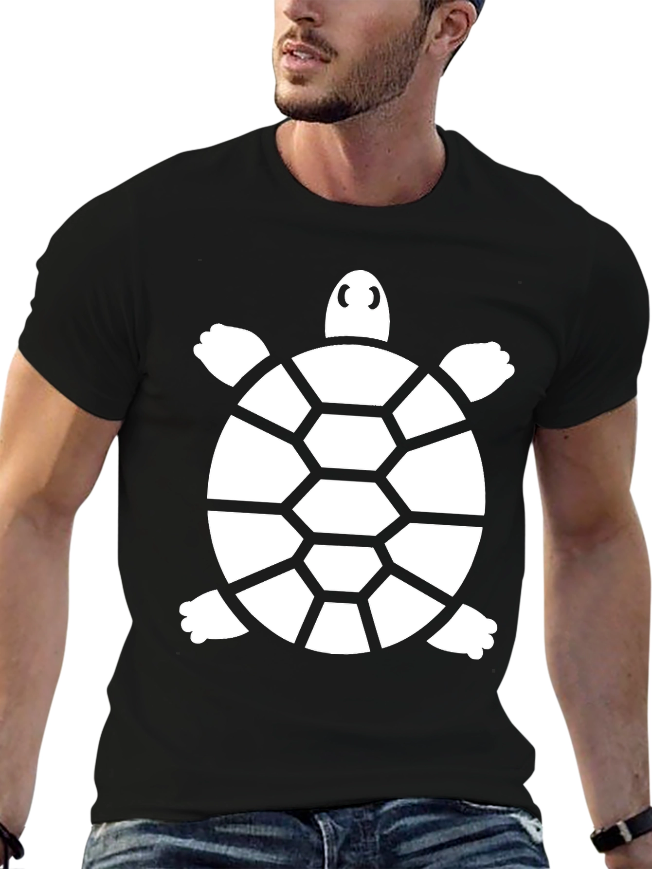 Turtle Graphic T-Shirt - Black Mens Casual Tee