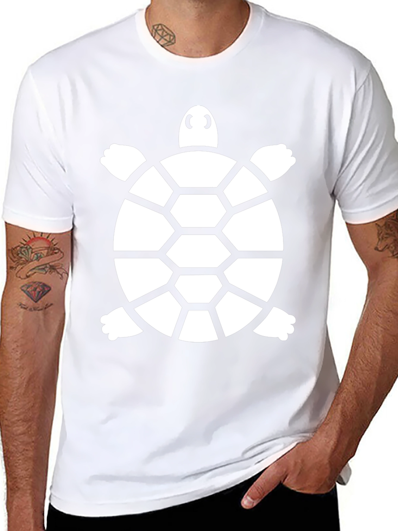 Turtle Graphic T-Shirt - Black Mens Casual Tee