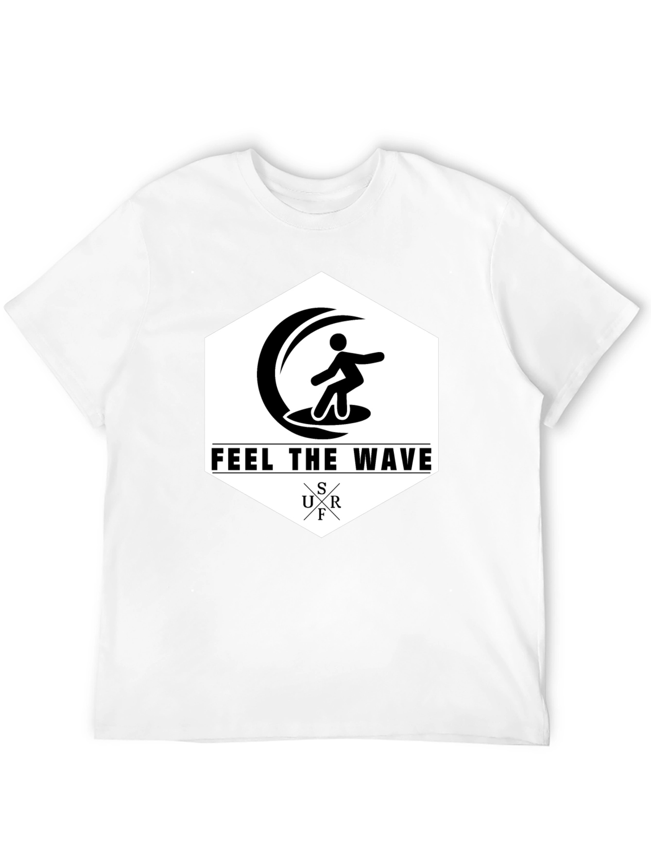 Feel The Wave Surf T-Shirt | Black Graphic Tee