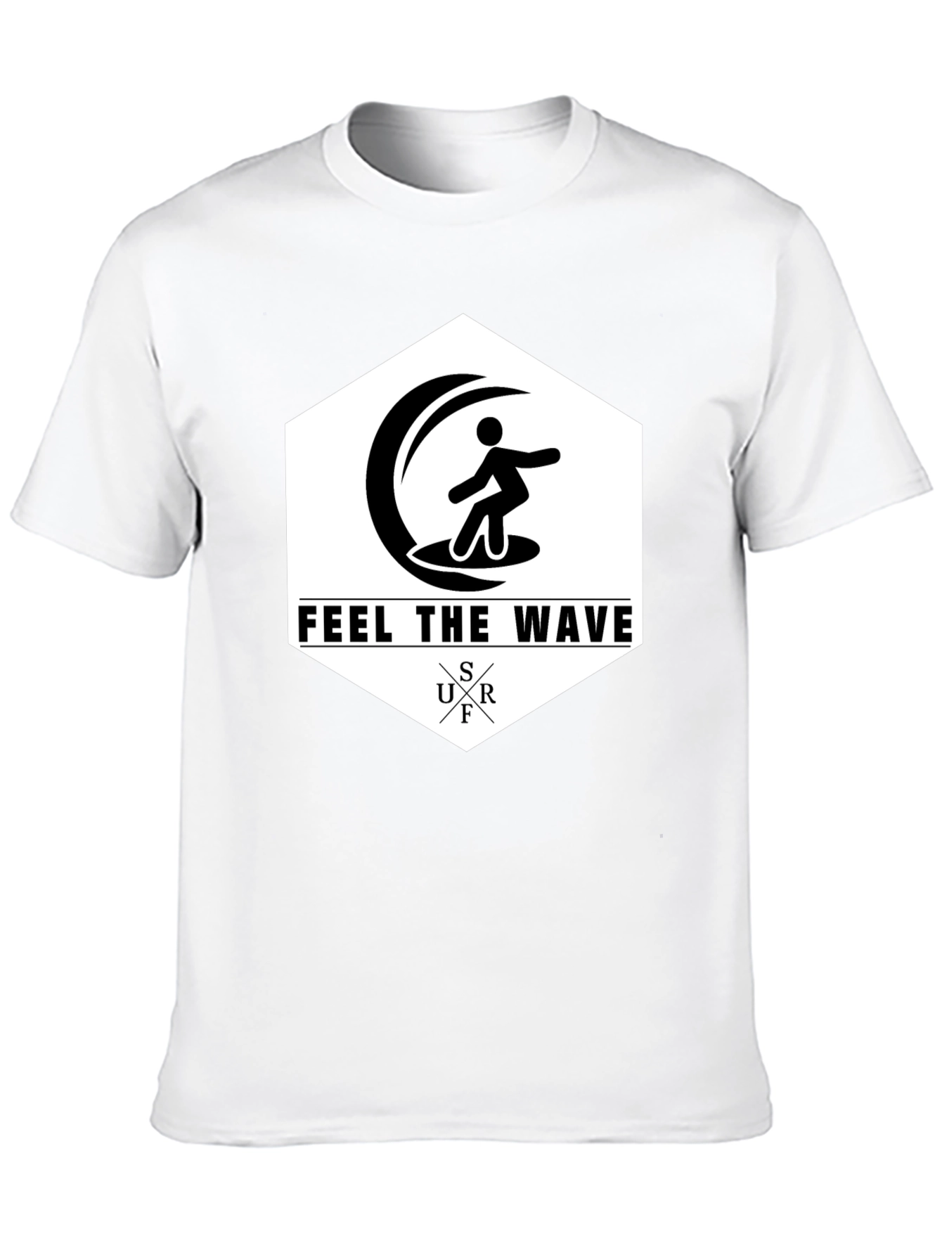 Feel The Wave Surf T-Shirt | Black Graphic Tee