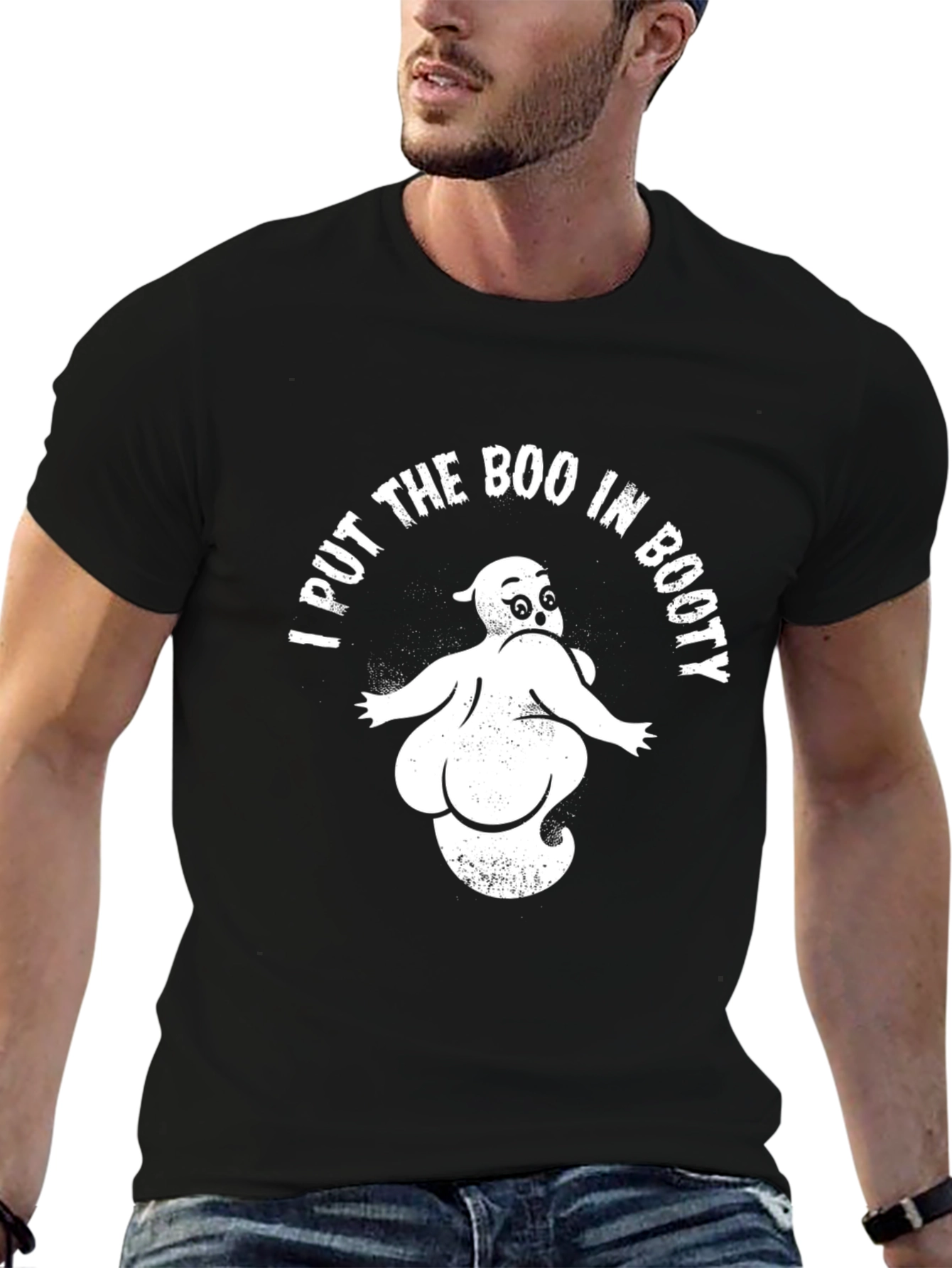 Boo in Booty Graphic T-Shirt - Halloween Humor