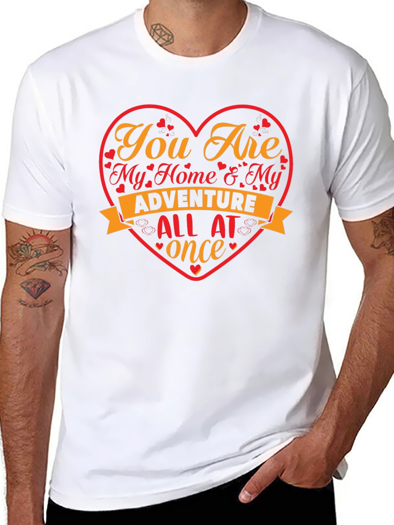 Romantic Heart T-Shirt - My Home & My Adventure