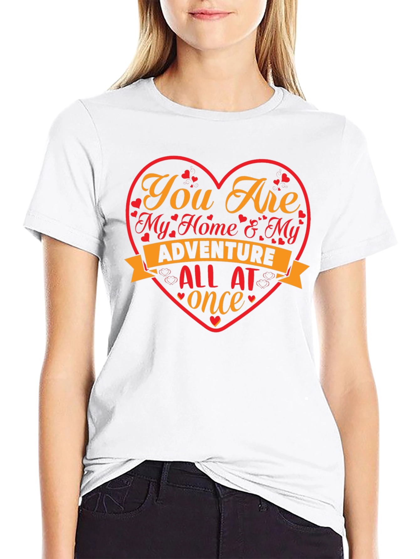 Romantic Heart T-Shirt - My Home & My Adventure