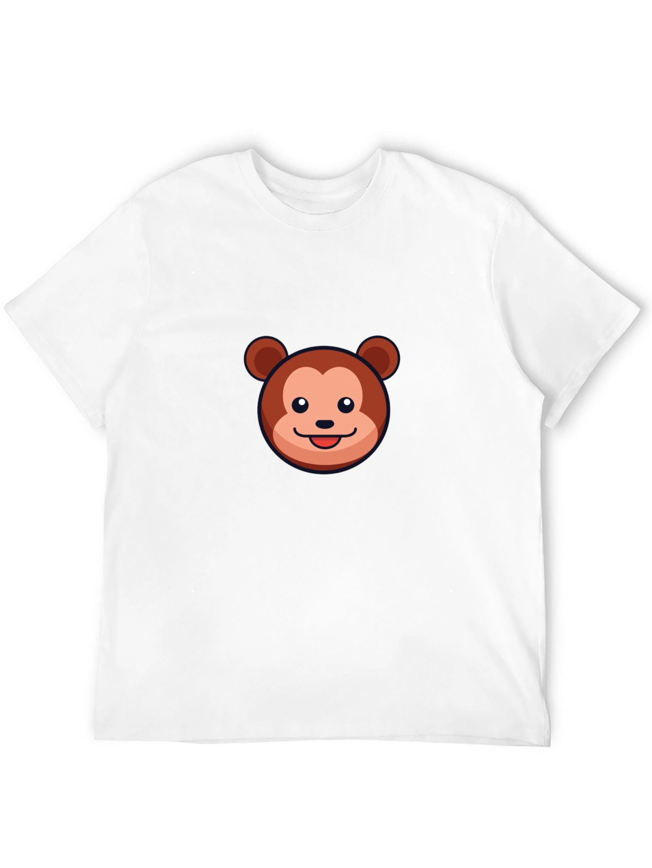 Cute Monkey Graphic Tee - Soft Black Cotton T-Shirt