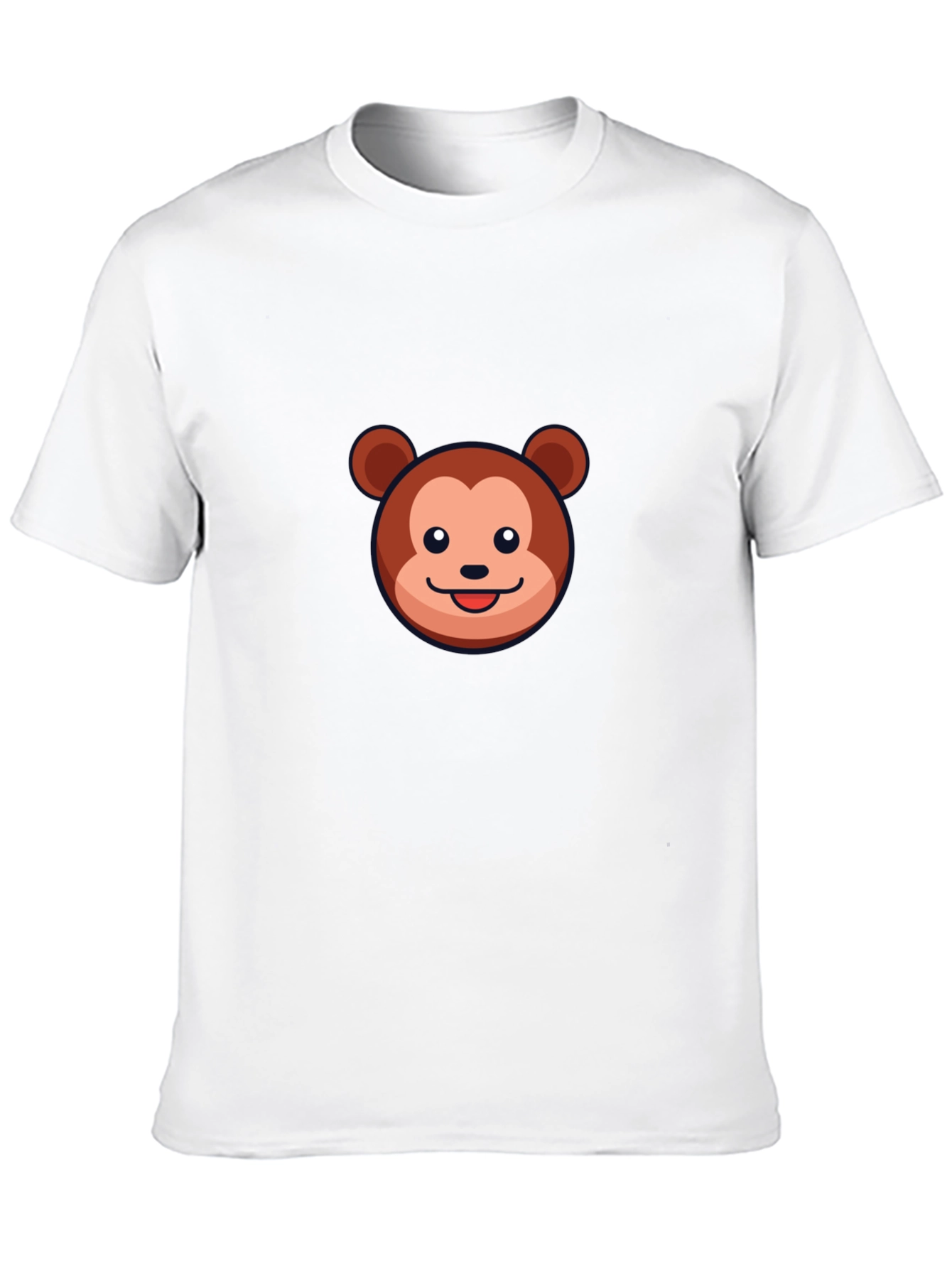 Cute Monkey Graphic Tee - Soft Black Cotton T-Shirt