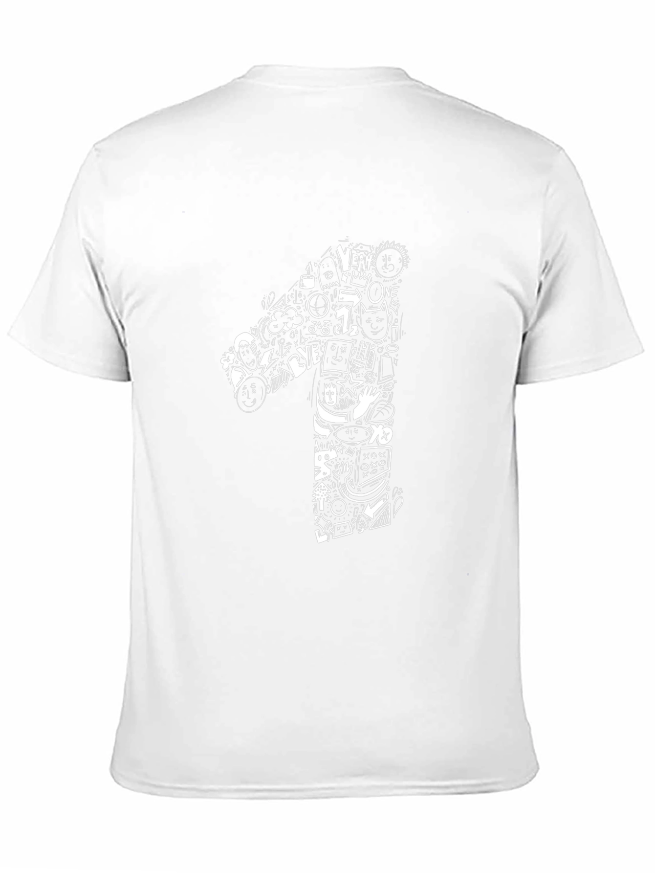 Doodle Number One Graphic Black Tee