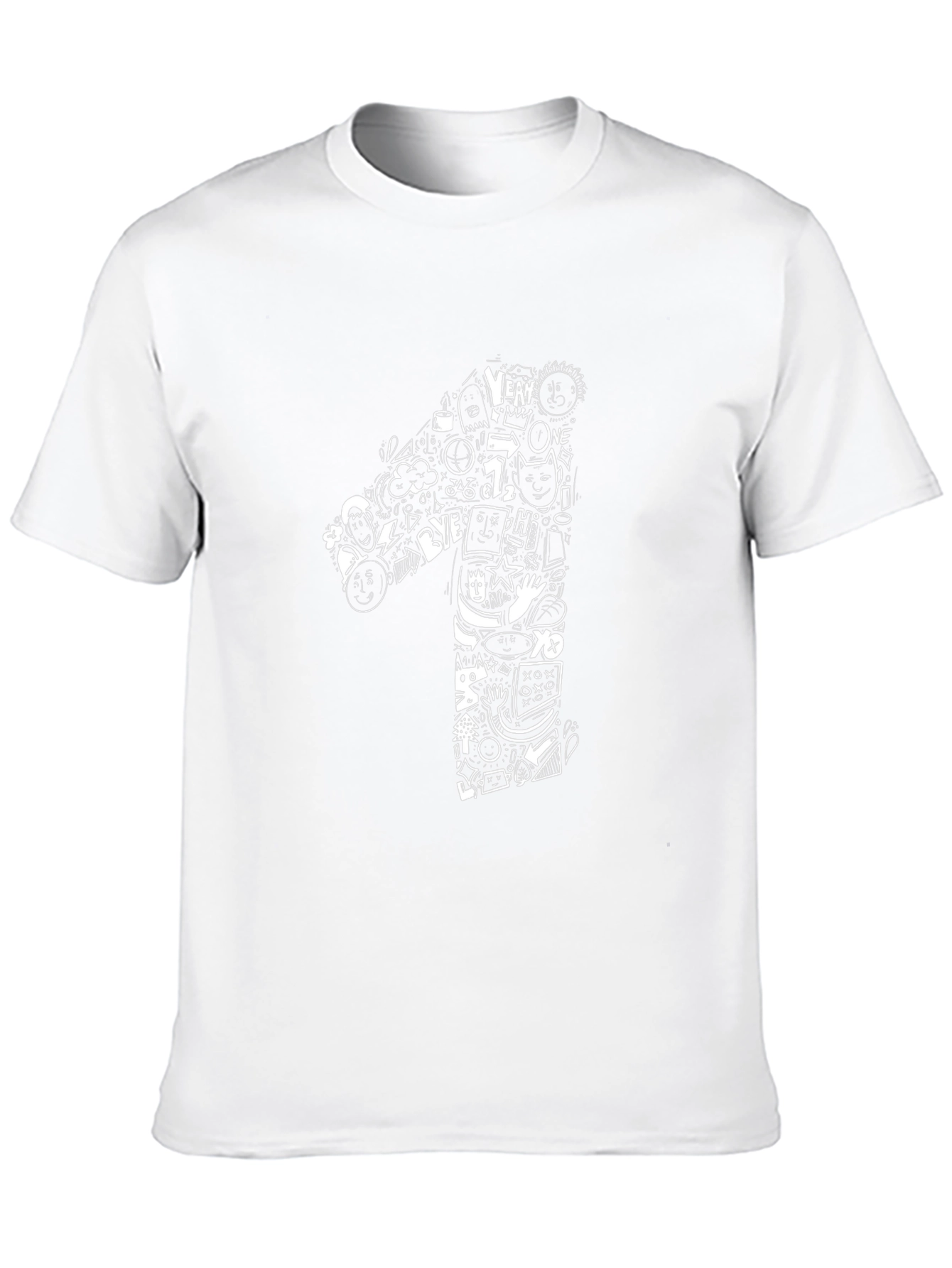 Doodle Number One Graphic Black Tee