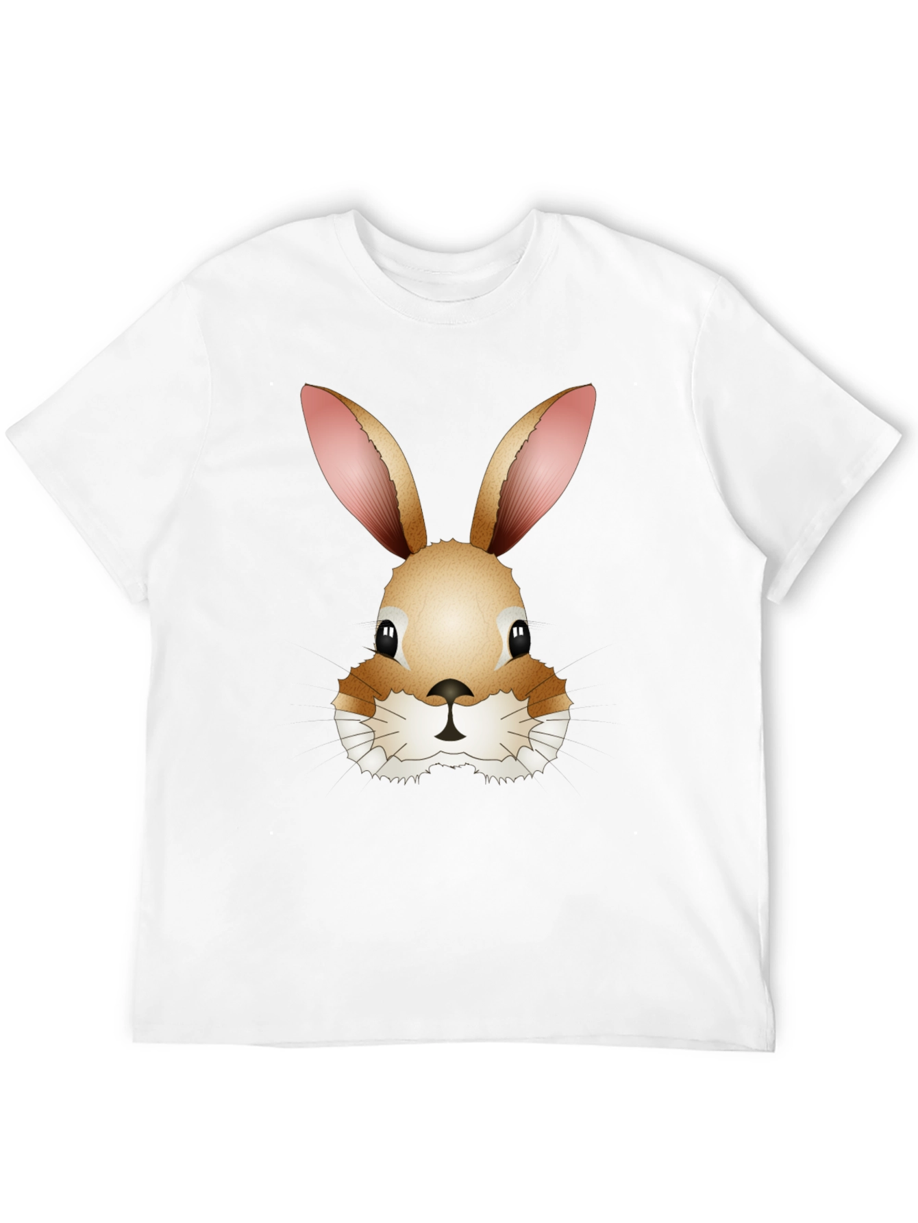 Cute Bunny Rabbit Head Black T-Shirt