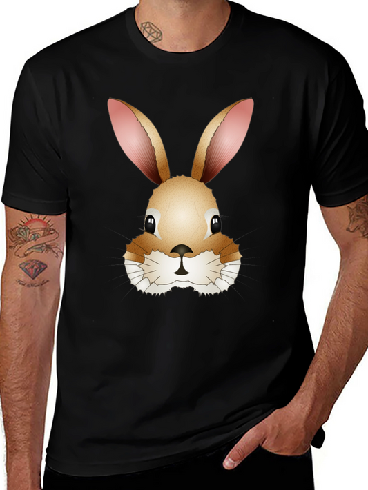 Cute Bunny Rabbit Head Black T-Shirt