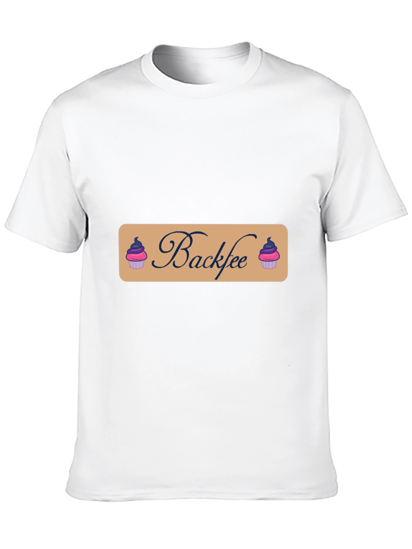 Backfee Black T-Shirt with Cupcake Design