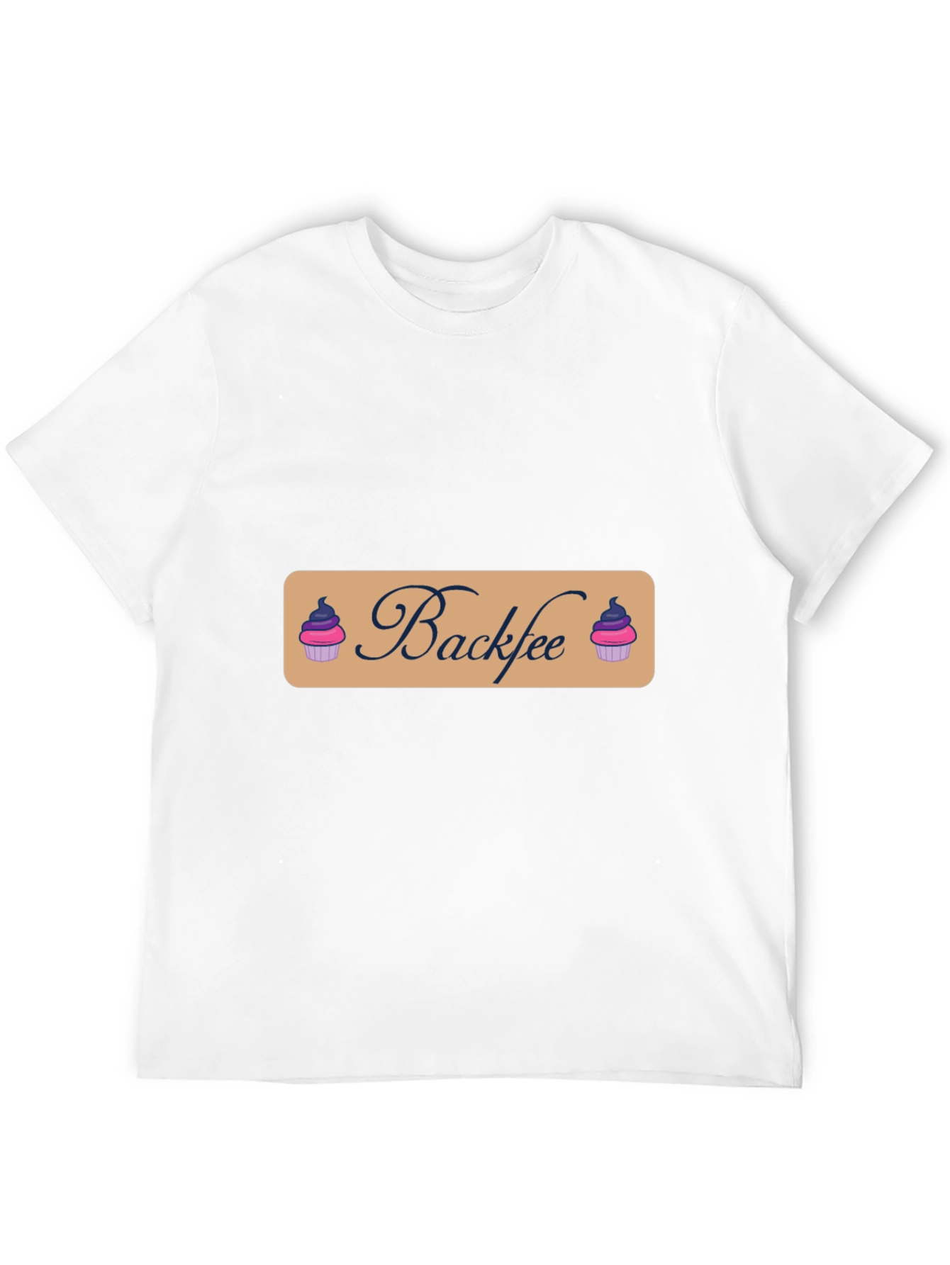 Backfee Black T-Shirt with Cupcake Design