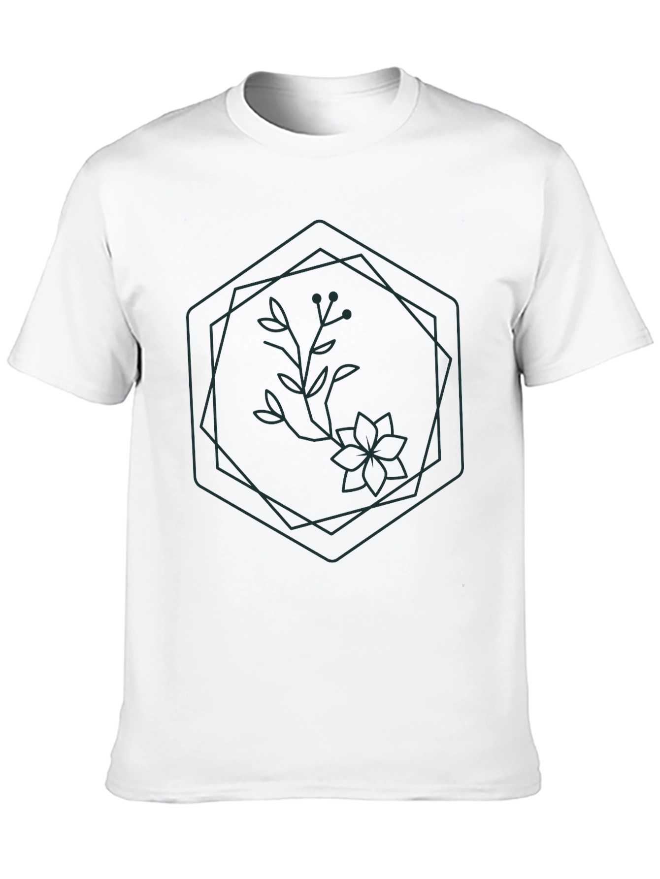 Modern Geometric Floral T-Shirt