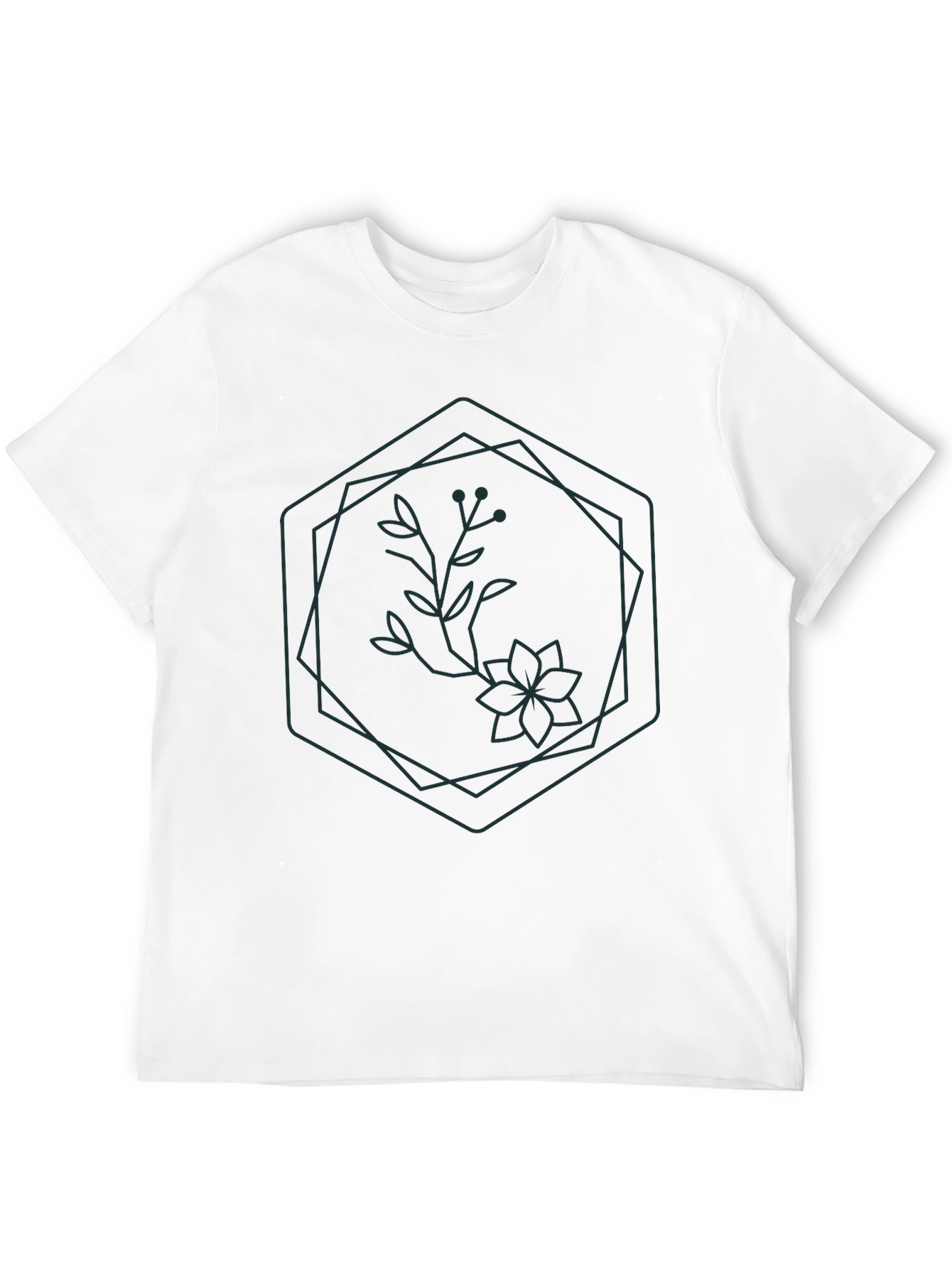 Modern Geometric Floral T-Shirt