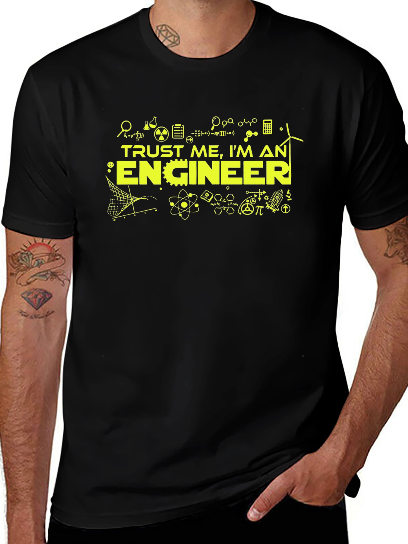 Trust Me Im An Engineer Black T-Shirt