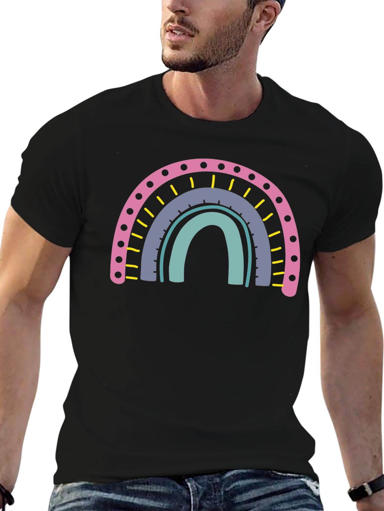 Rainbow Graphic T-Shirt - Casual Cotton Tee