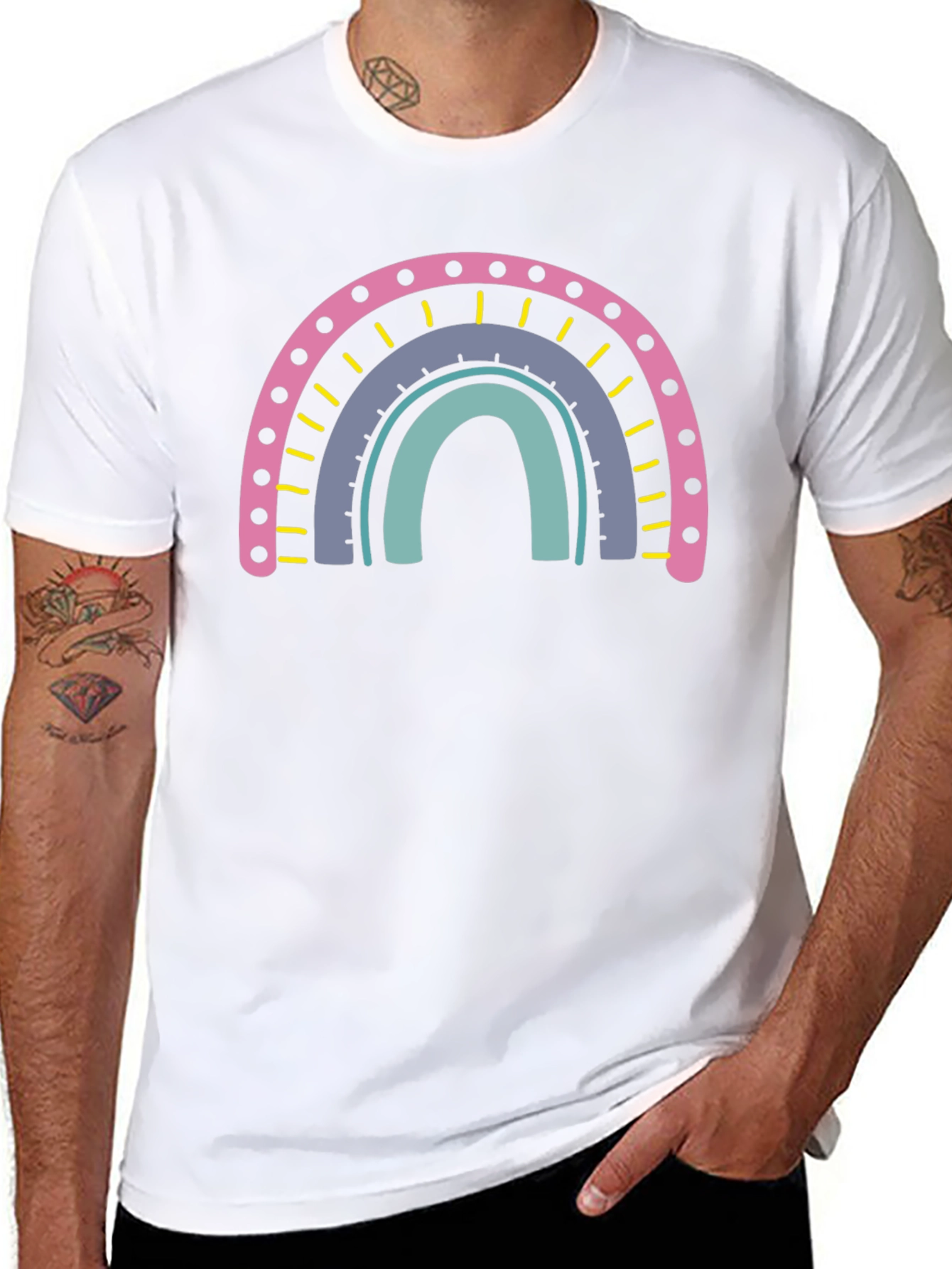 Rainbow Graphic T-Shirt - Casual Cotton Tee