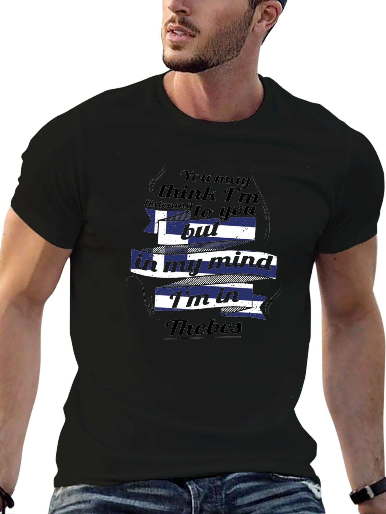 Thebes Mind Tee - Greek Flag T-Shirt