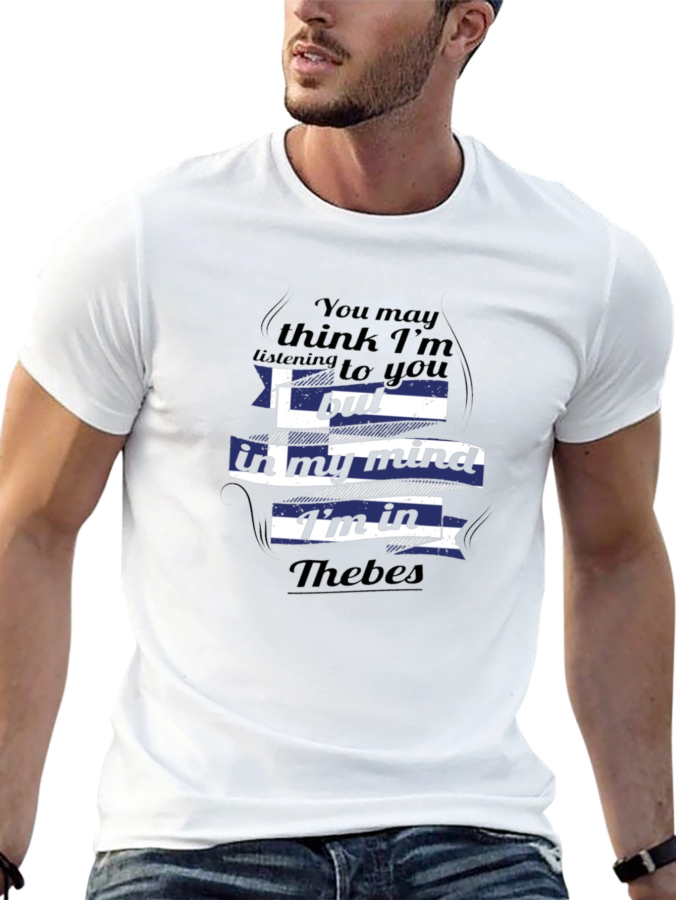 Thebes Mind Tee - Greek Flag T-Shirt
