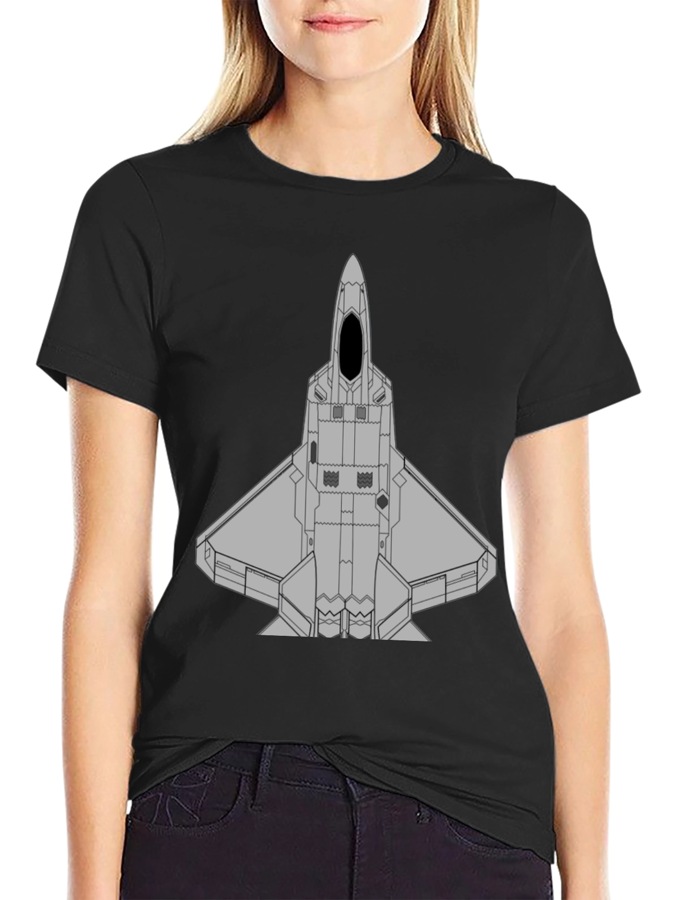 Stealth Fighter Jet Graphic T-Shirt