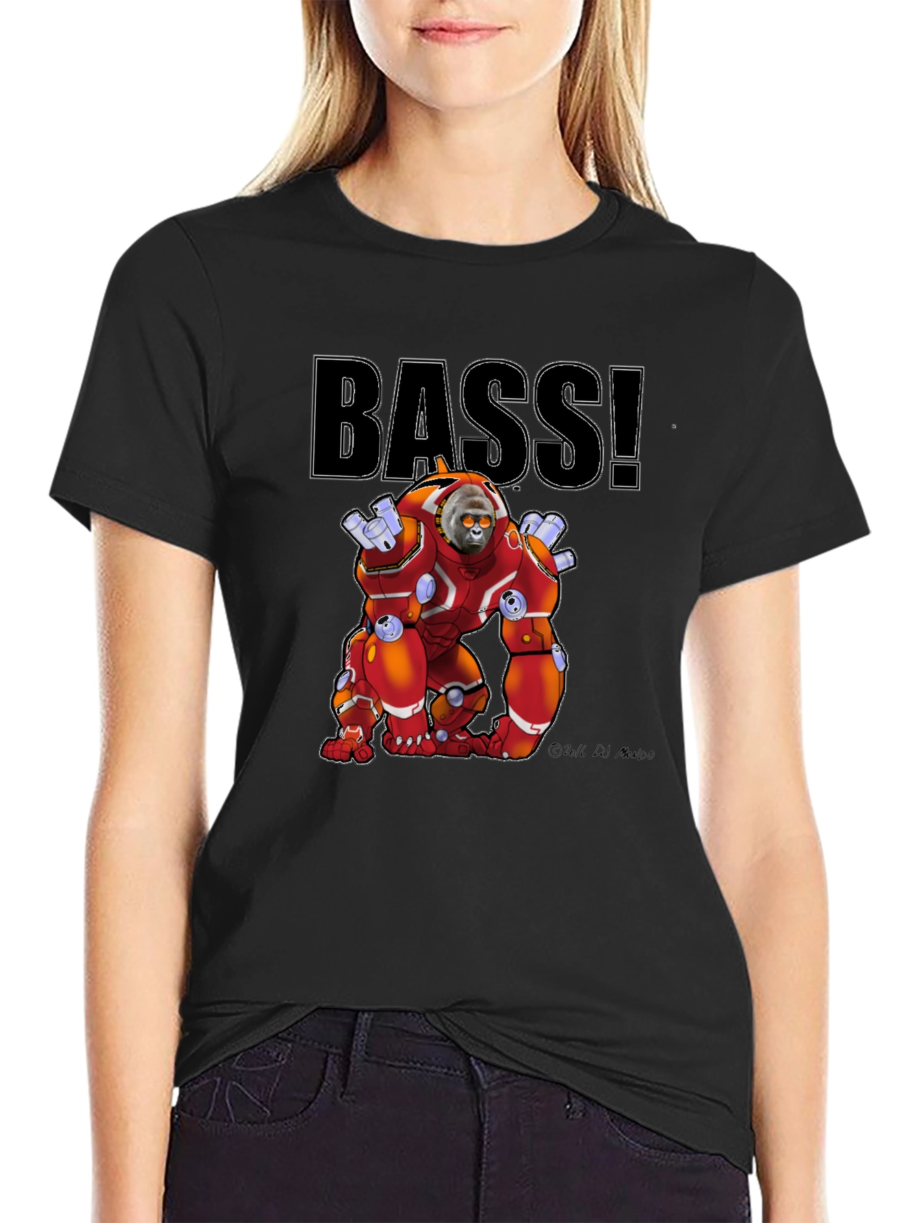Bass! Gorilla Mech T-Shirt - Cool Graphic Tee