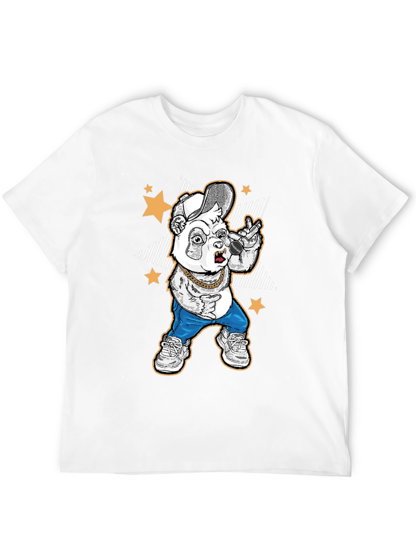Cool Panda Rapper Graphic T-Shirt