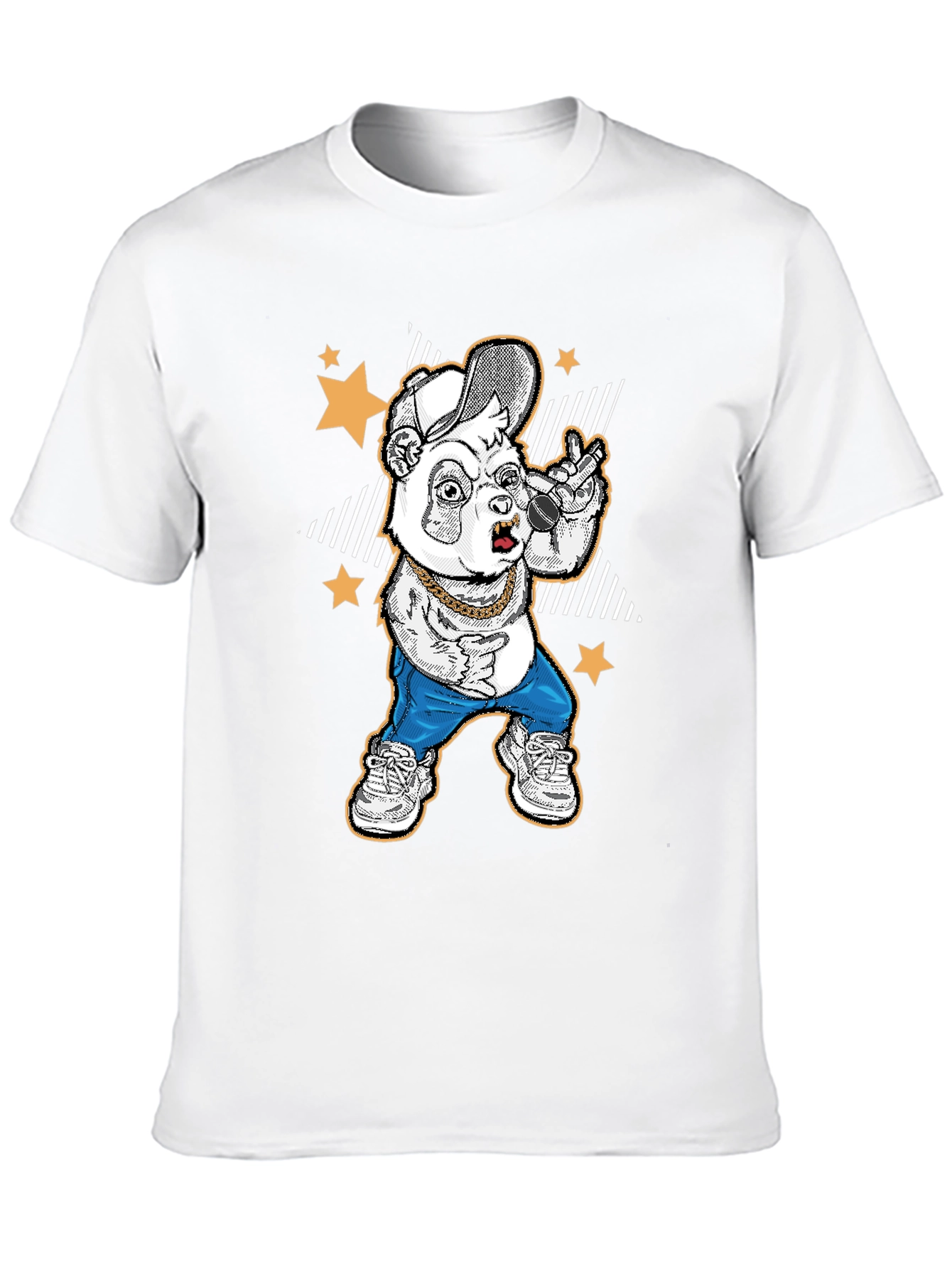 Cool Panda Rapper Graphic T-Shirt