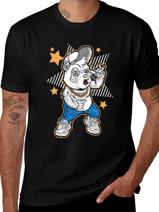 Cool Panda Rapper Graphic T-Shirt