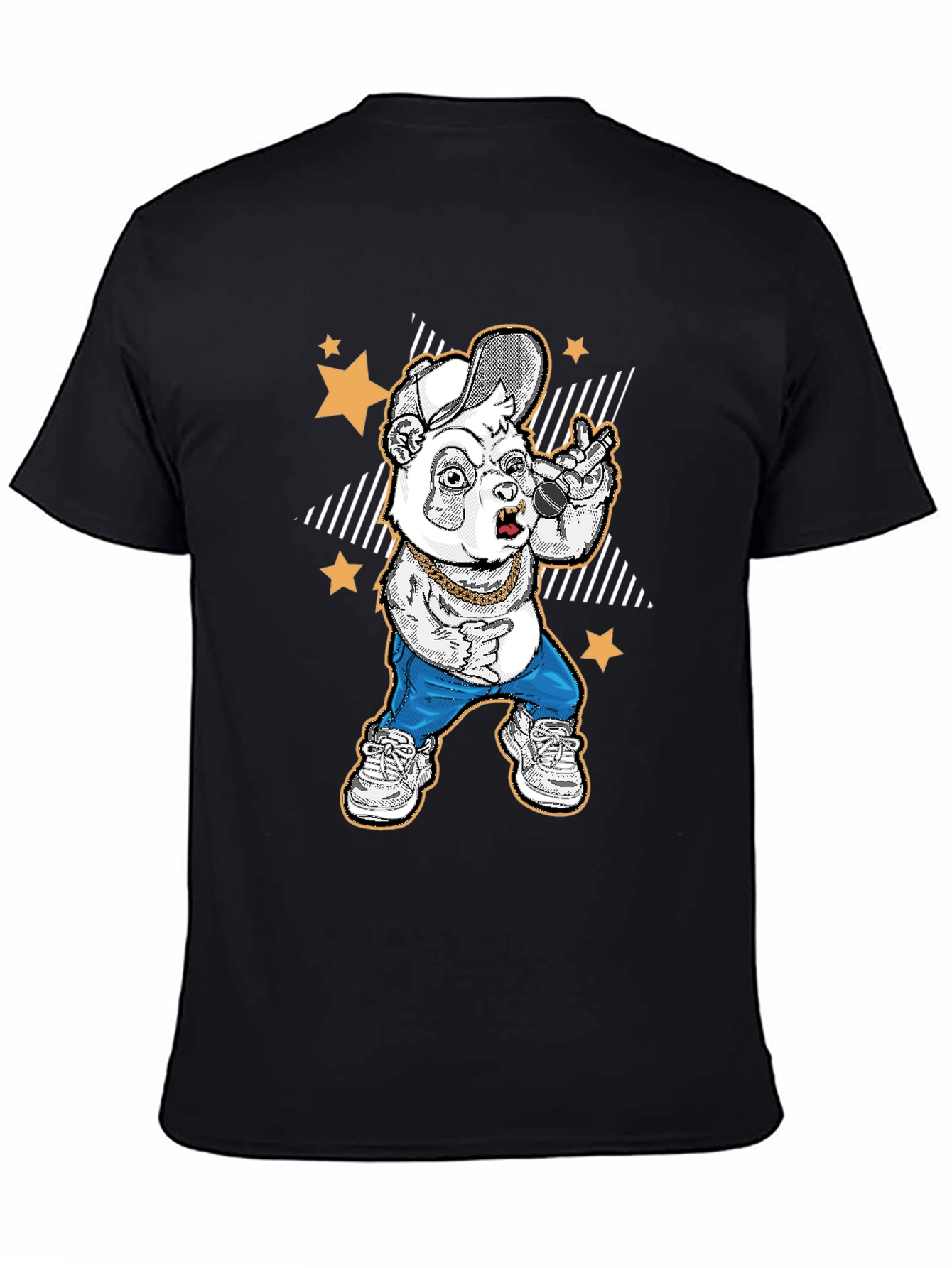 Cool Panda Rapper Graphic T-Shirt