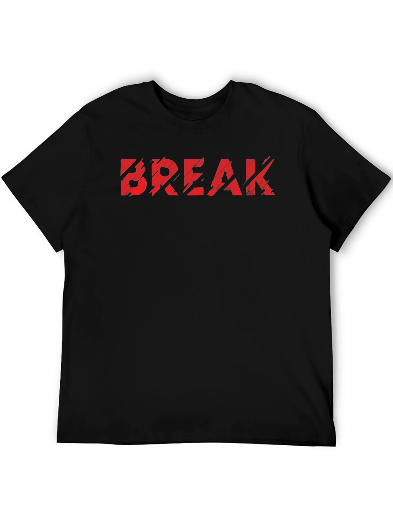 Edgy Break Slogan Black T-Shirt