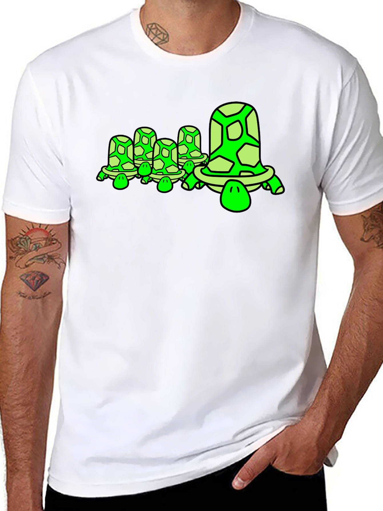 Turtle Family Graphic Tee - Unique Design Soft Cotton